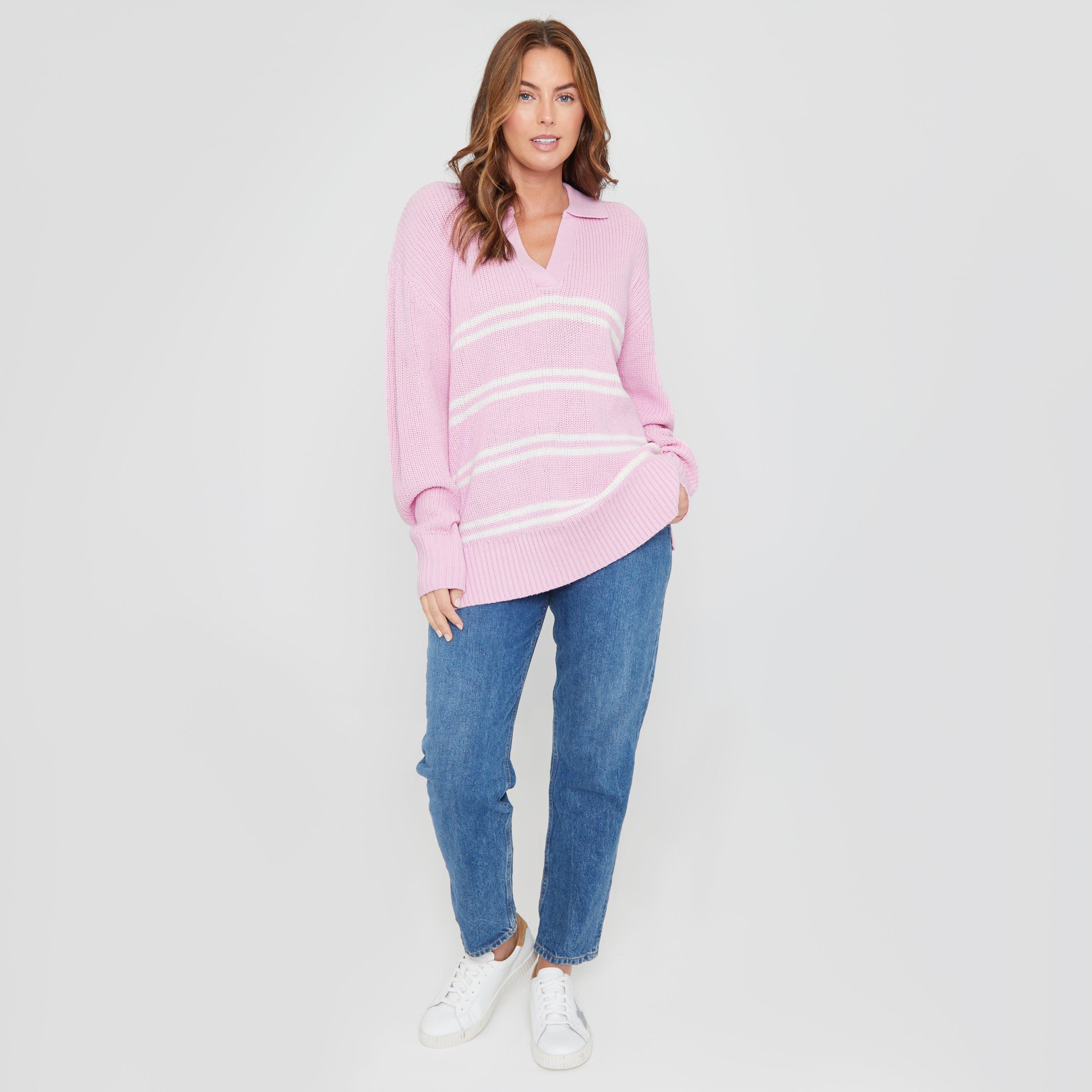 COR-DE-ROSA - Be You - Women's BeYou Stripe Crew Neck Jumper - 1