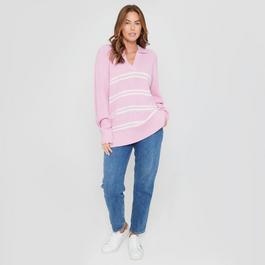 Be You BeYou Stripe Collared Jumper Womens