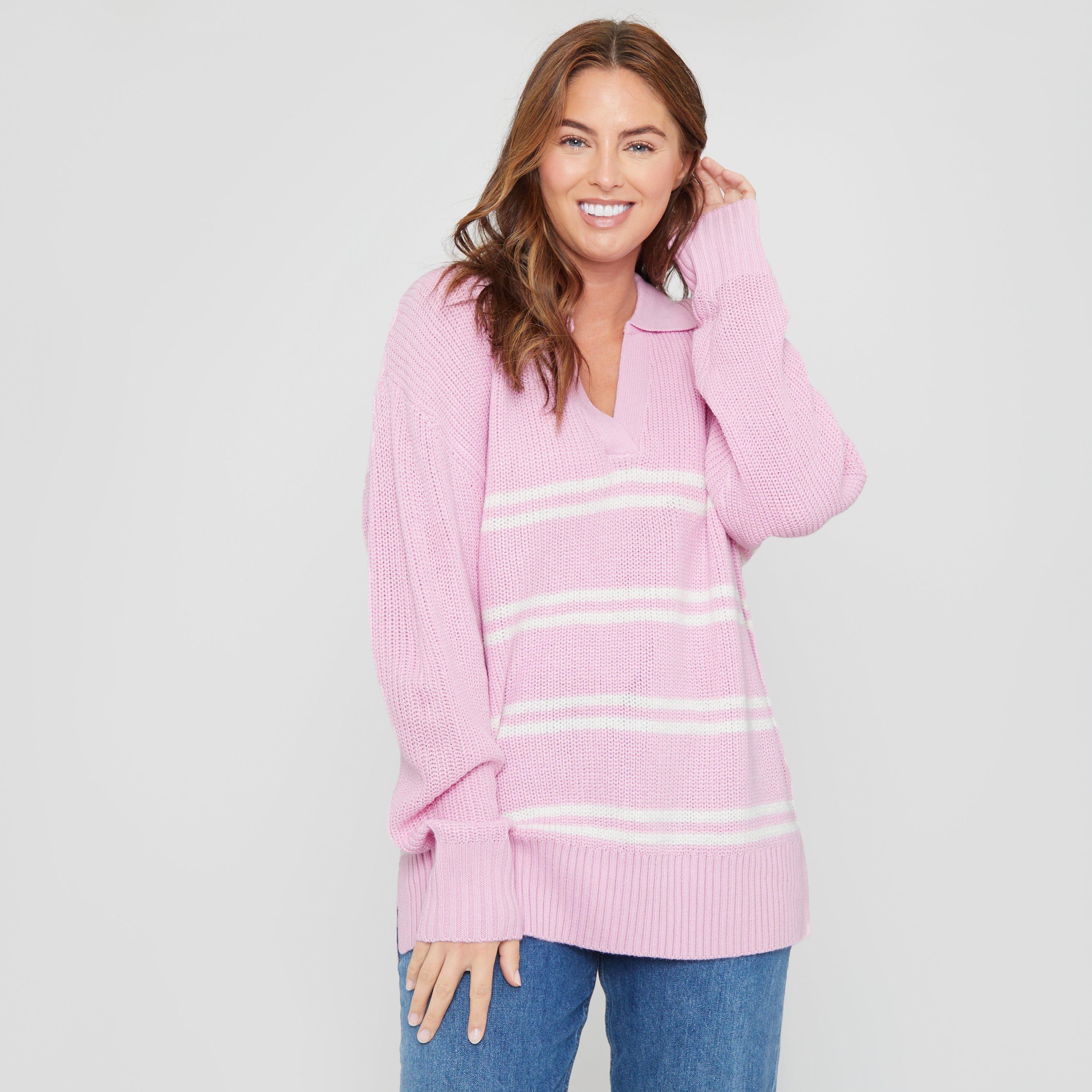 COR-DE-ROSA - Be You - Women's BeYou Stripe Crew Neck Jumper - 2