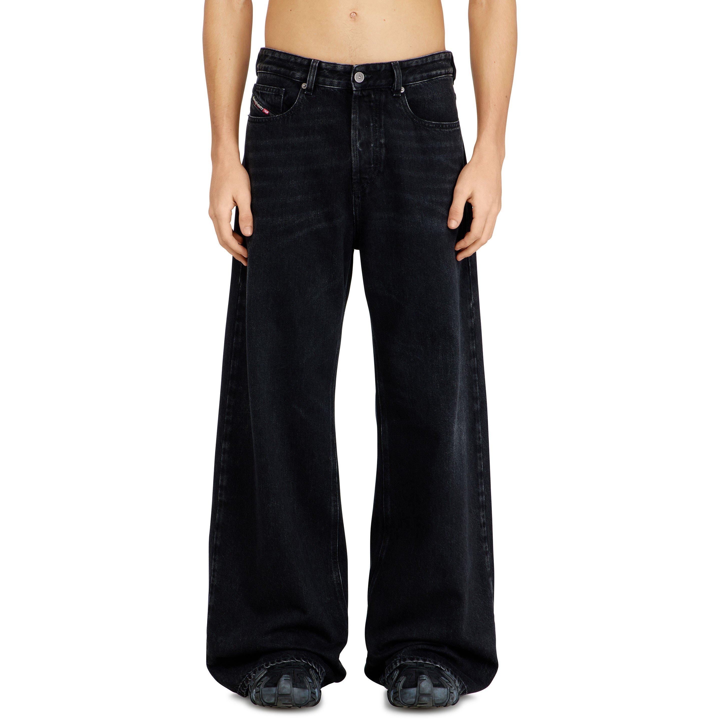 Washed Black - Diesel - Men's Wide Leg Jeans - 3