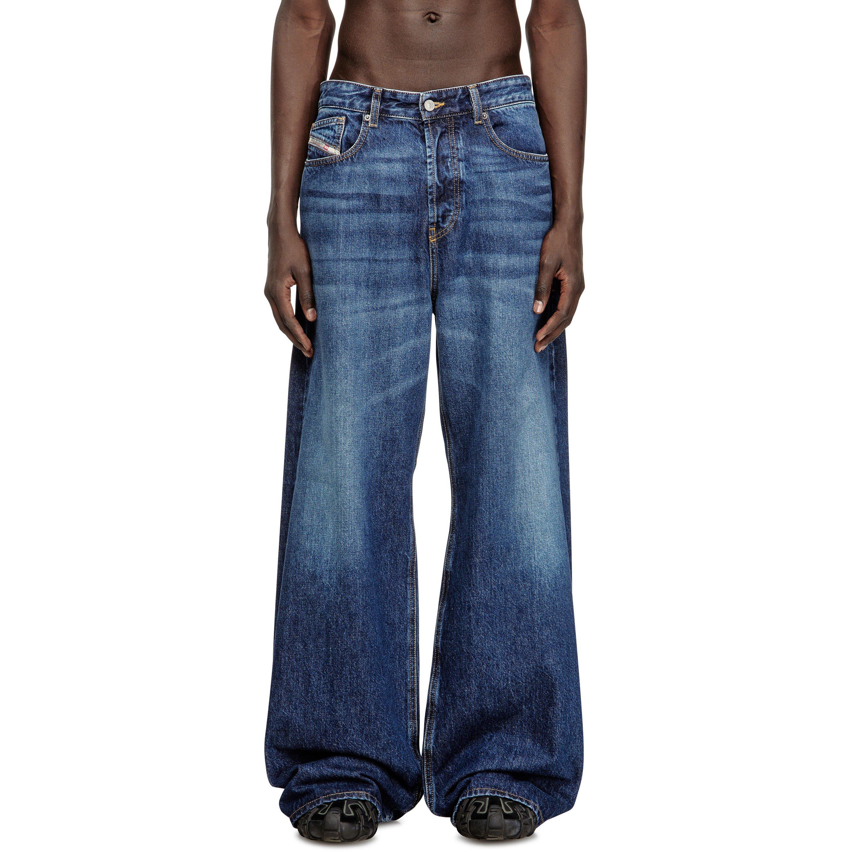Mid Blue - Diesel - Men's Wide Leg Jeans - 1