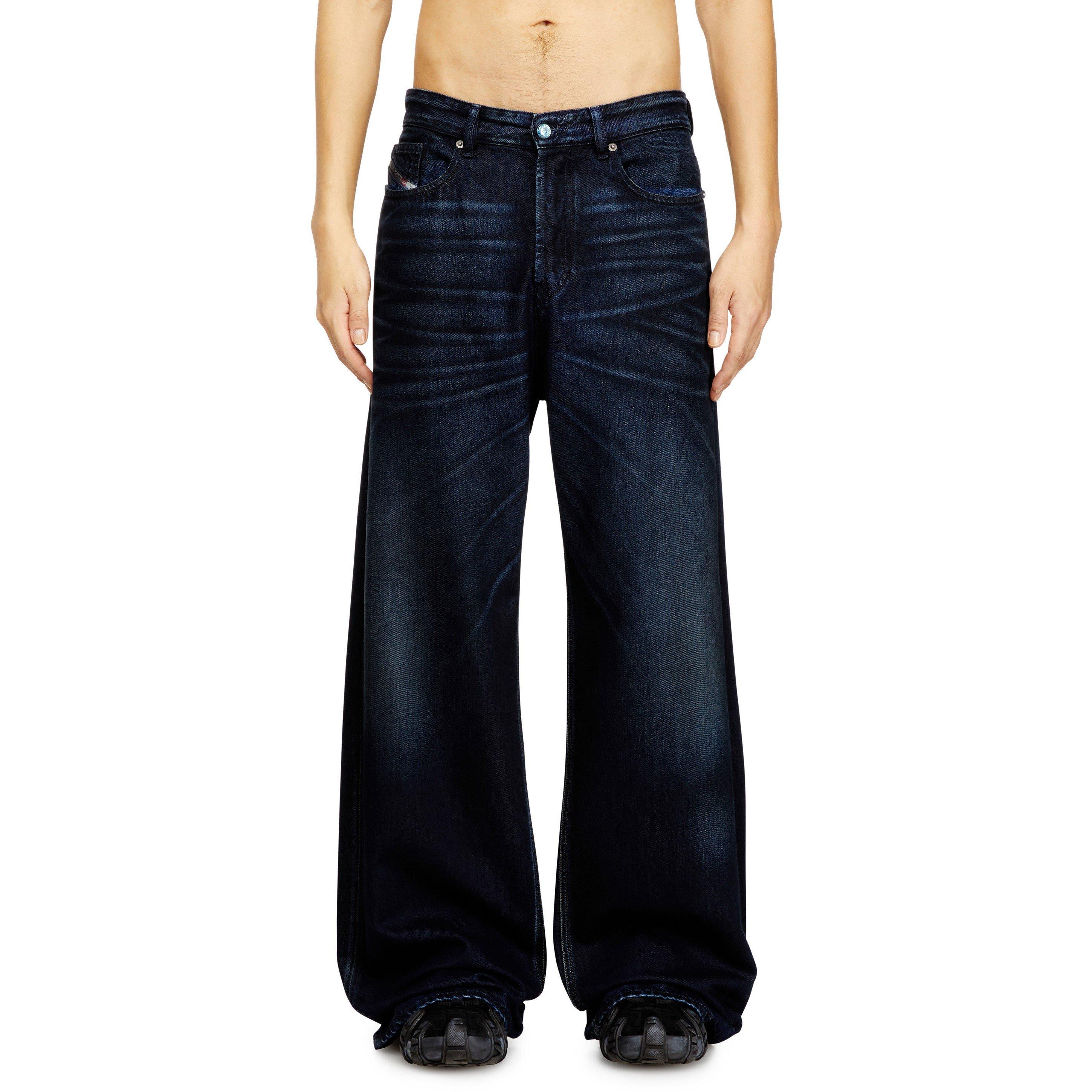 Diesel Men's Wide Leg Jeans - Dark Blue - Size 32W R