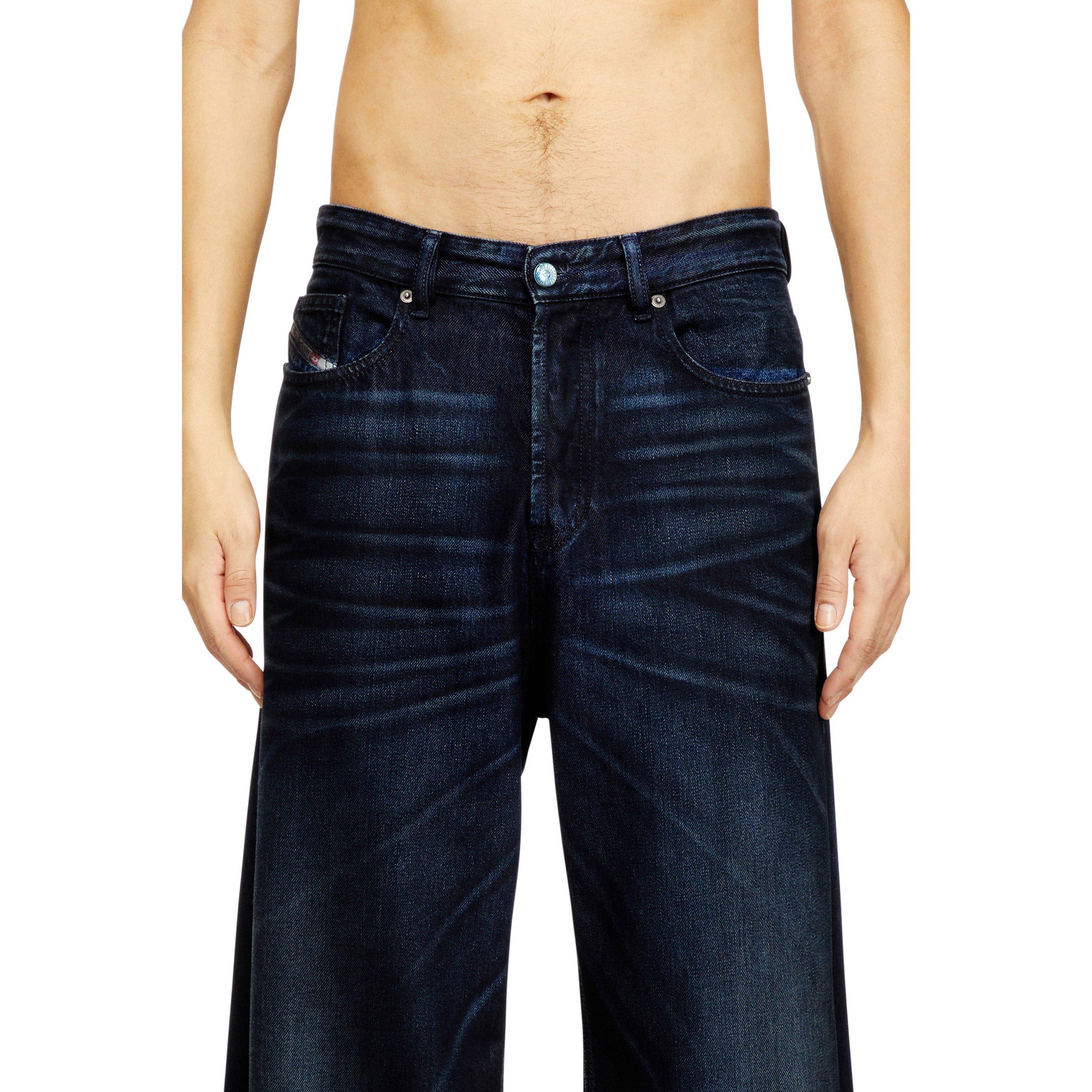 Dark Blue - Diesel - Men's Wide Leg Jeans - 3
