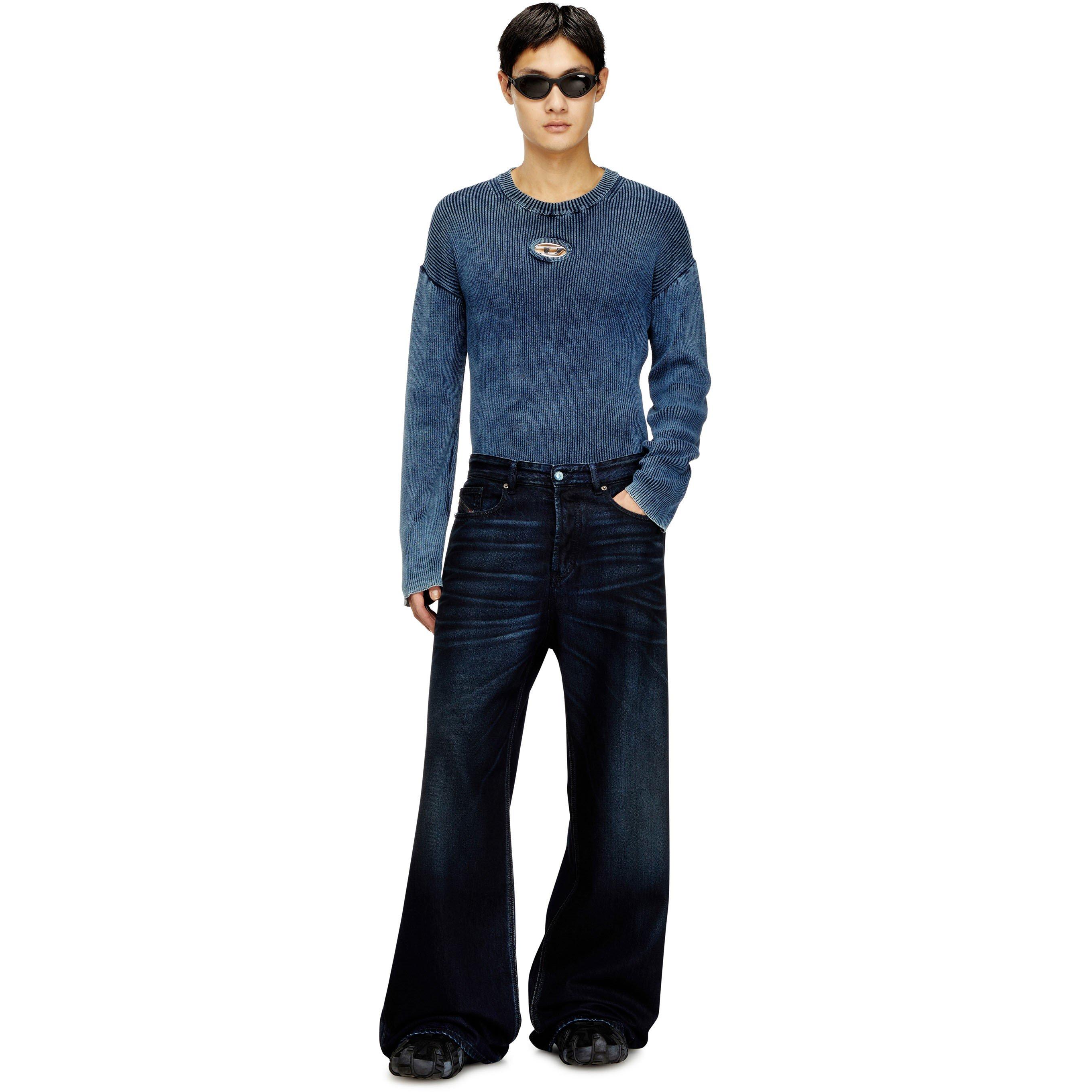 Dark Blue - Diesel - Men's Wide Leg Jeans - 4