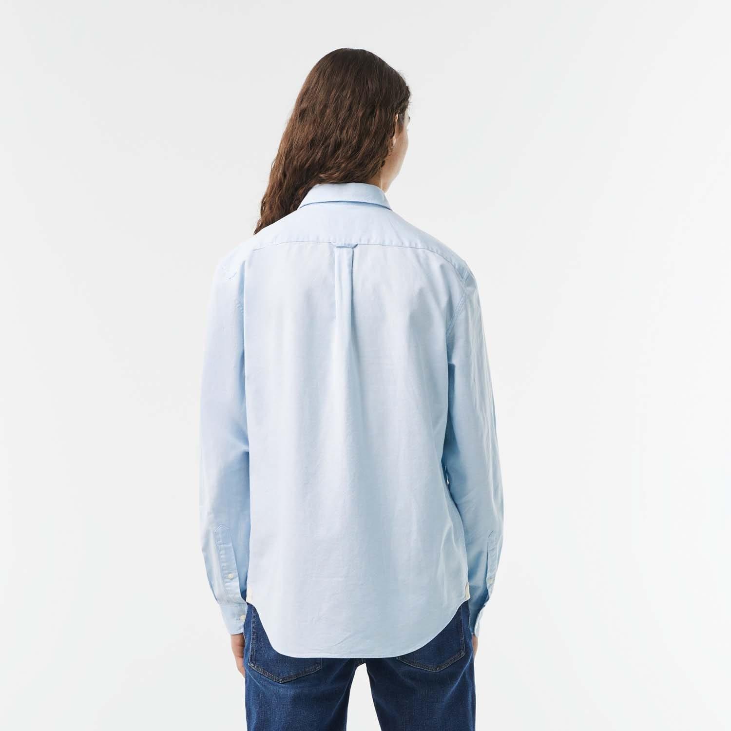 Blue - Lacoste - Regular Fit Long Sleeve Oxford Shirt - 2