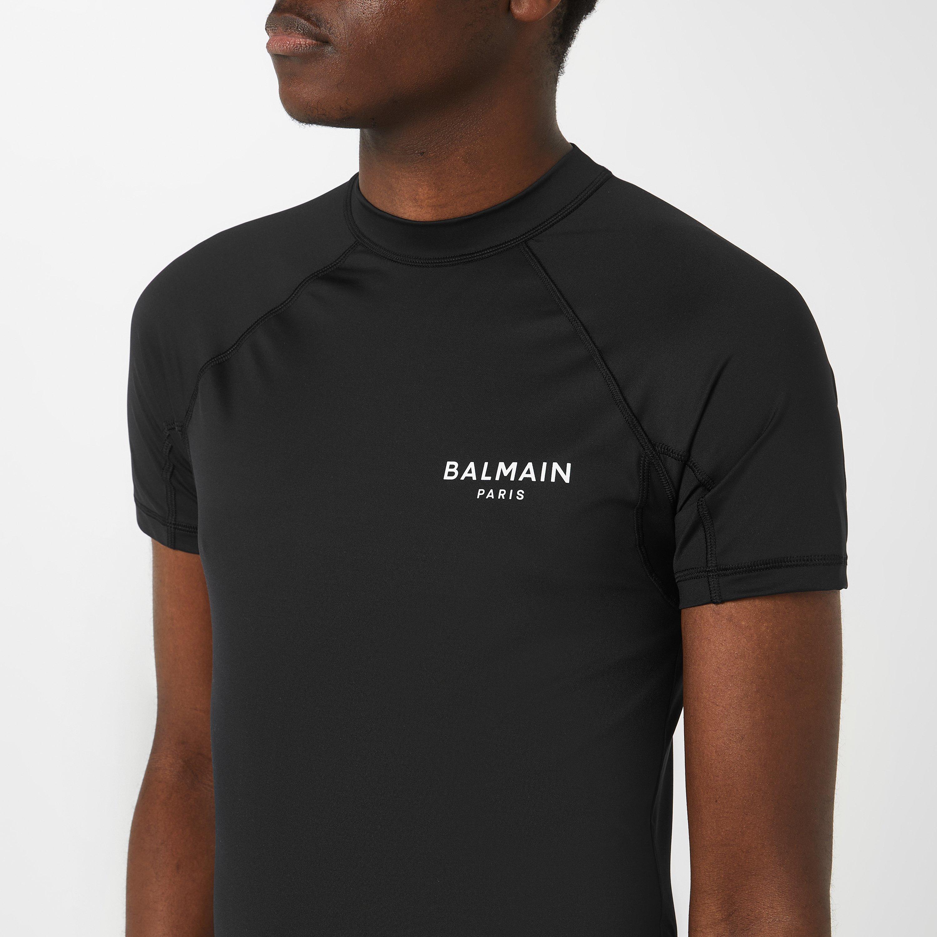 BLACK/WHITE - Balmain - Muscle Short Sleeve T Shirt - 5