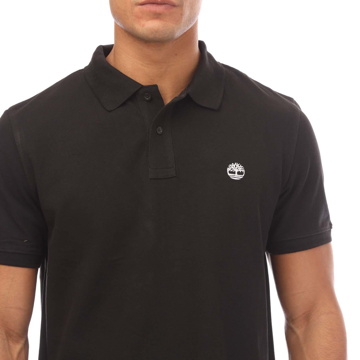 Black - Timberland - Oyster River Logo Short Sleeve Polo Shirt - 3