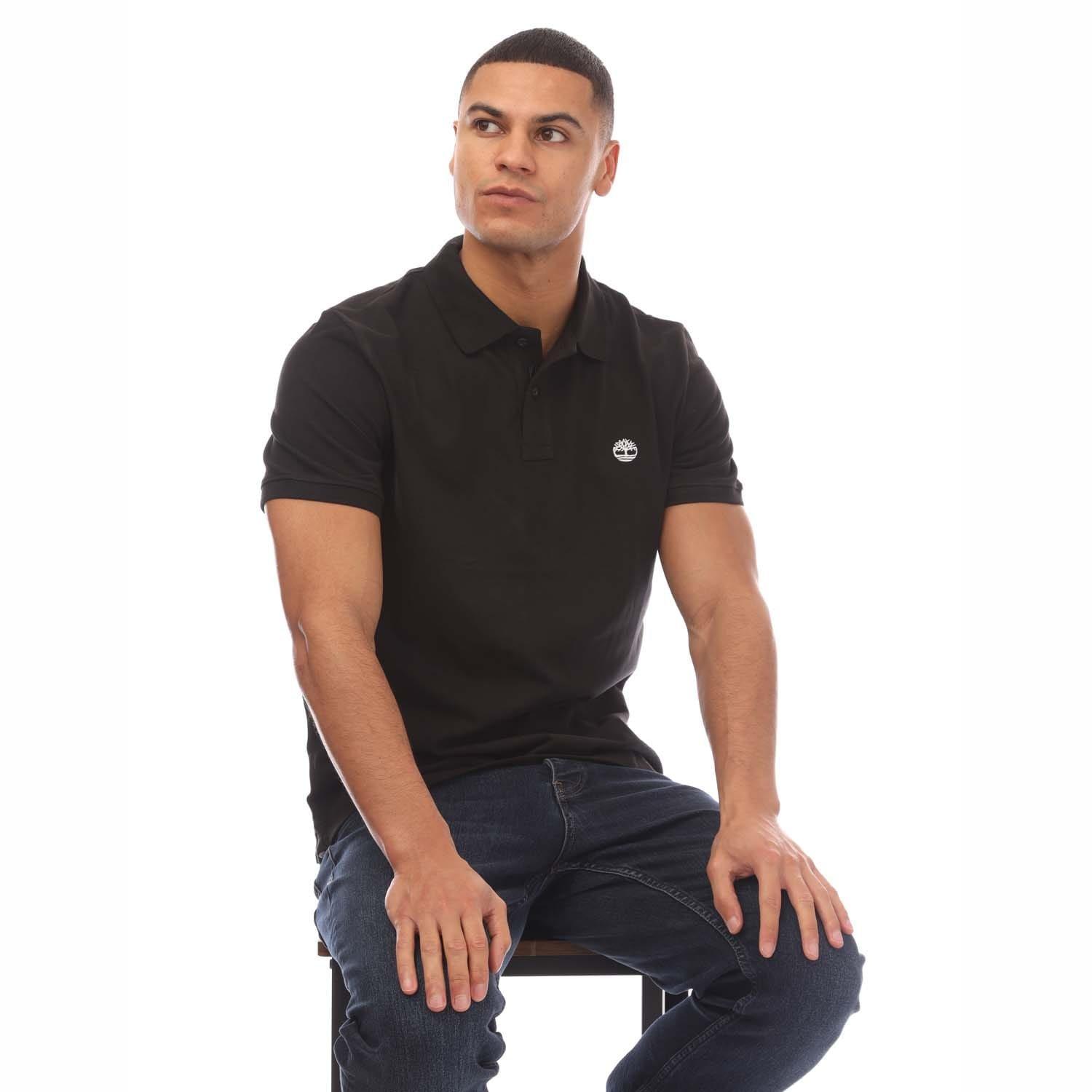 Black - Timberland - Oyster River Logo Short Sleeve Polo Shirt - 4