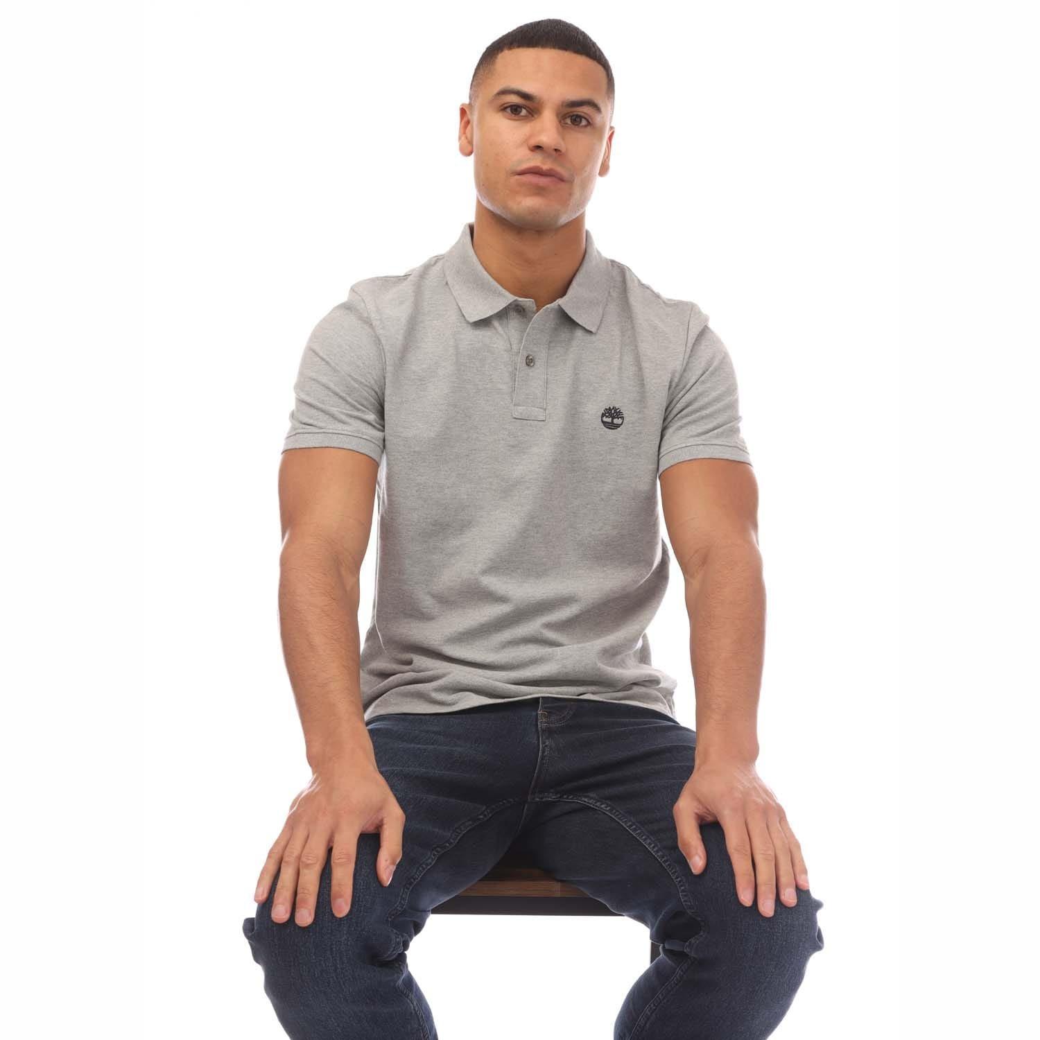 Grey - Timberland - Oyster River Logo Short Sleeve Polo Shirt - 4