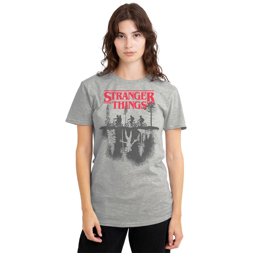 Stranger Things Stranger Things Silhouette Forest Logo Ladies T Sh
