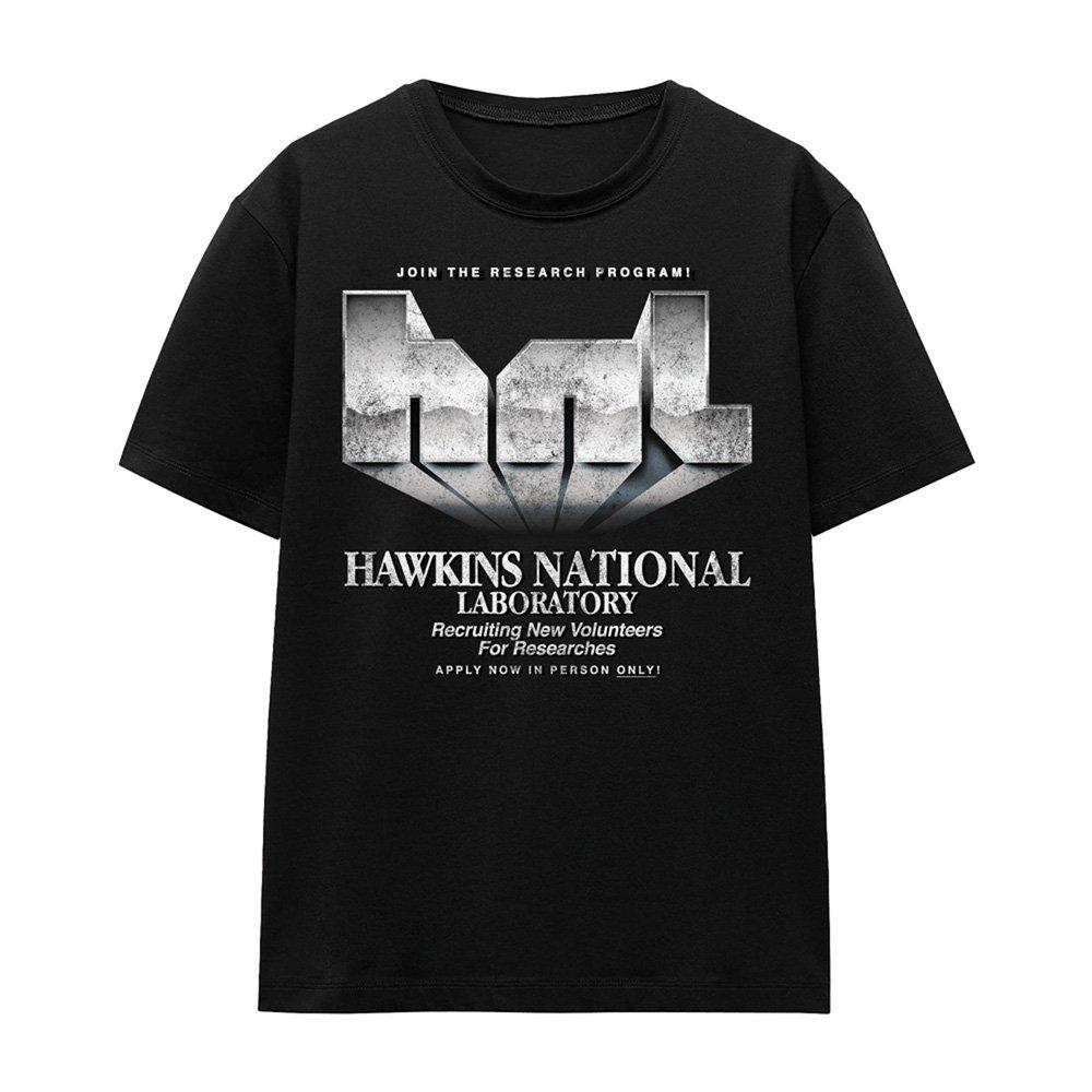 Black - Stranger Things - Stranger Things Hawkins Lab Logo T-Shirt Black - 4