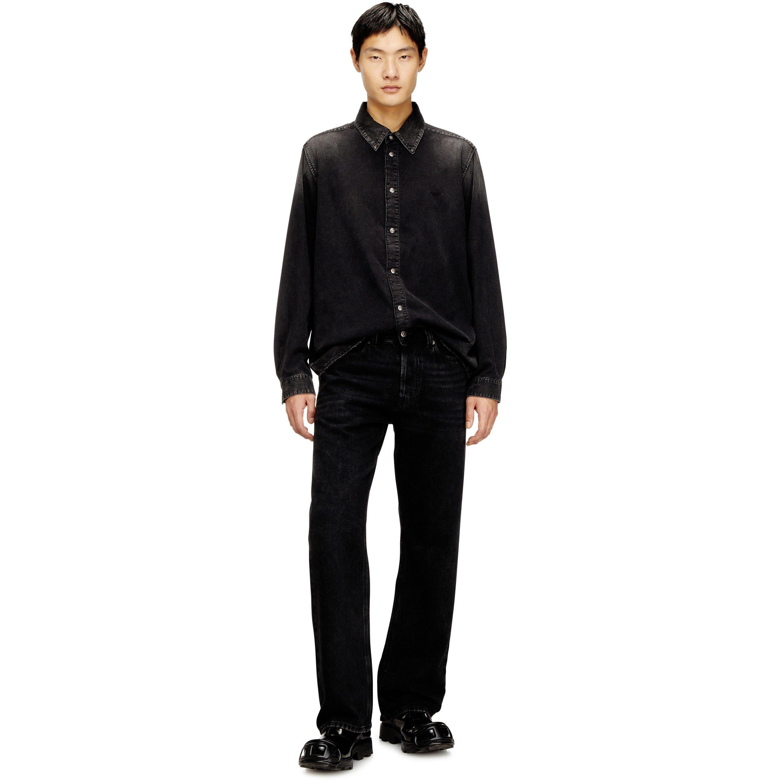 Washed Black - Diesel - Men's Wide Leg Jeans - 4