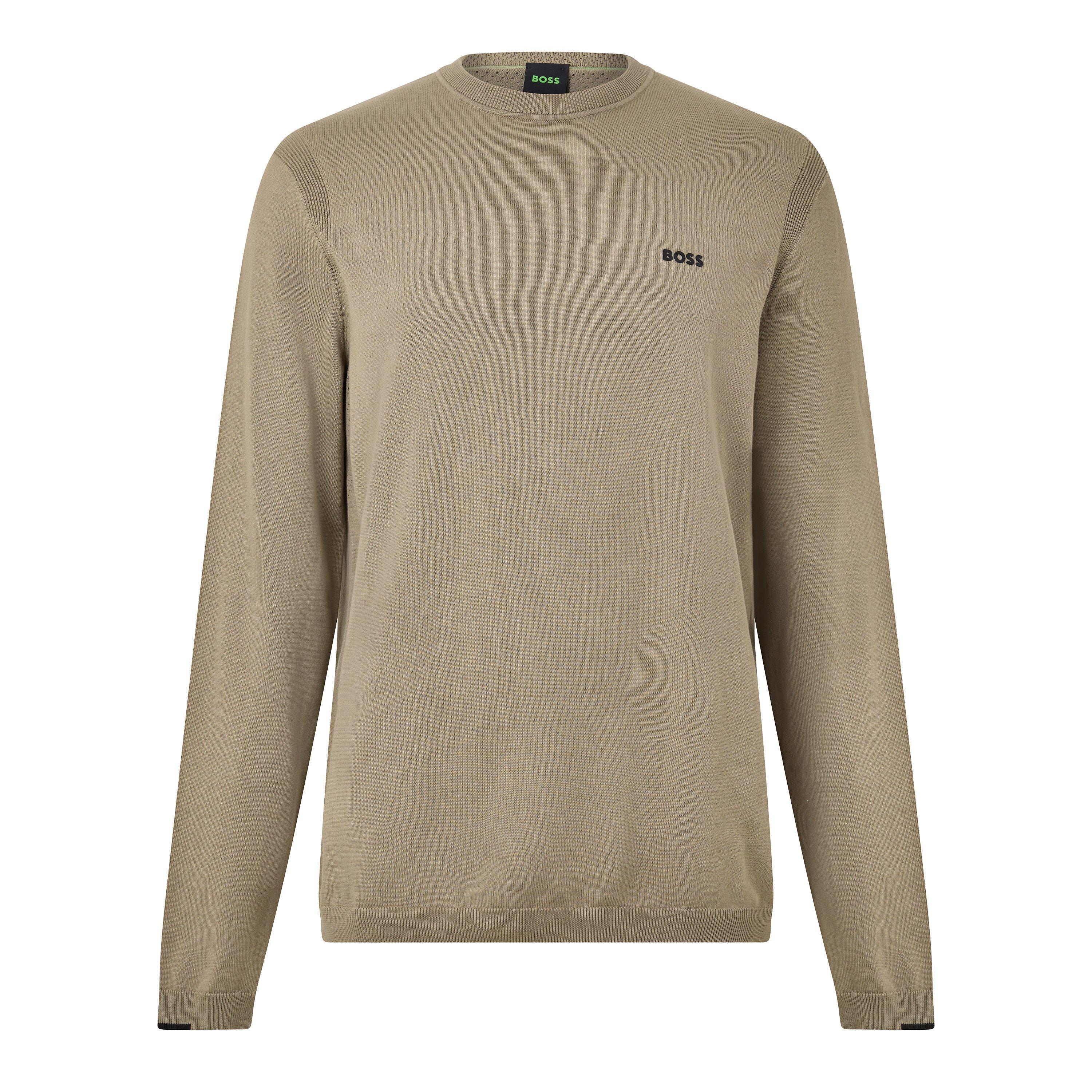 Mens BOSS GREEN Crew Neck Jumper with Logo Detail
