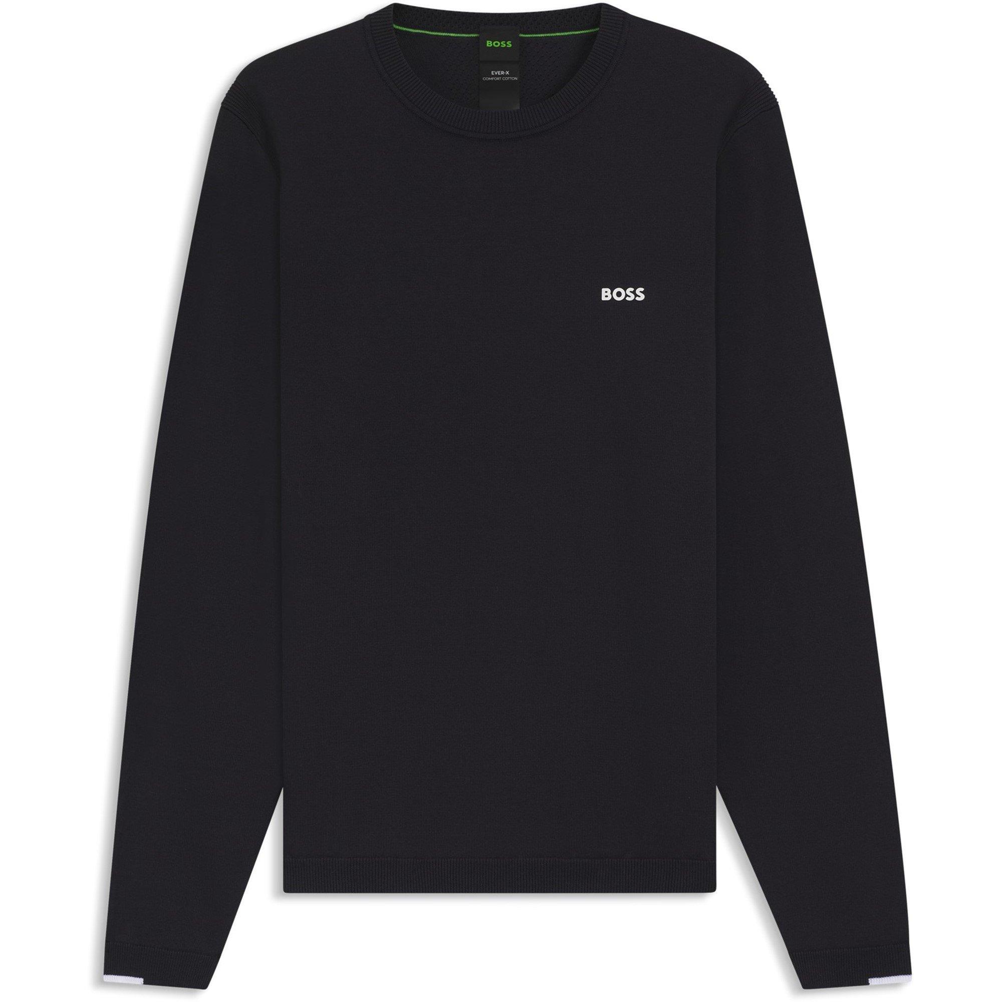 Boss Mens BOSS GREEN Crew Neck Jumper with Logo Detail - Dark Blue 402 - XL