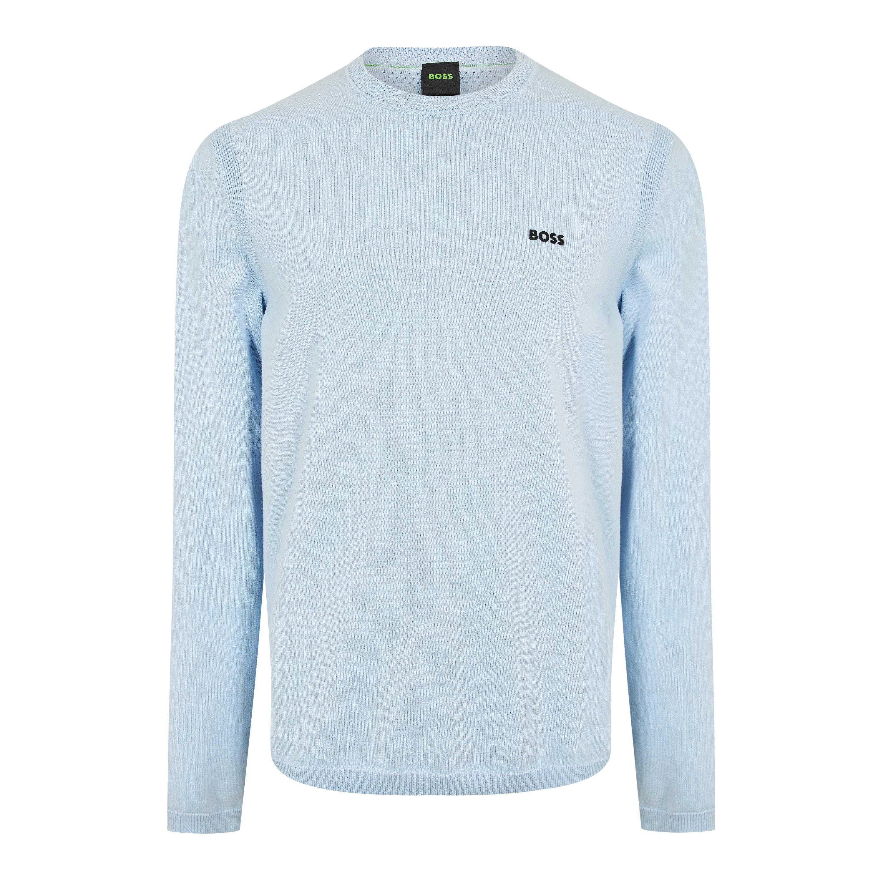 Boss Mens BOSS GREEN Crew Neck Jumper with Logo Detail - Blue 460 - S