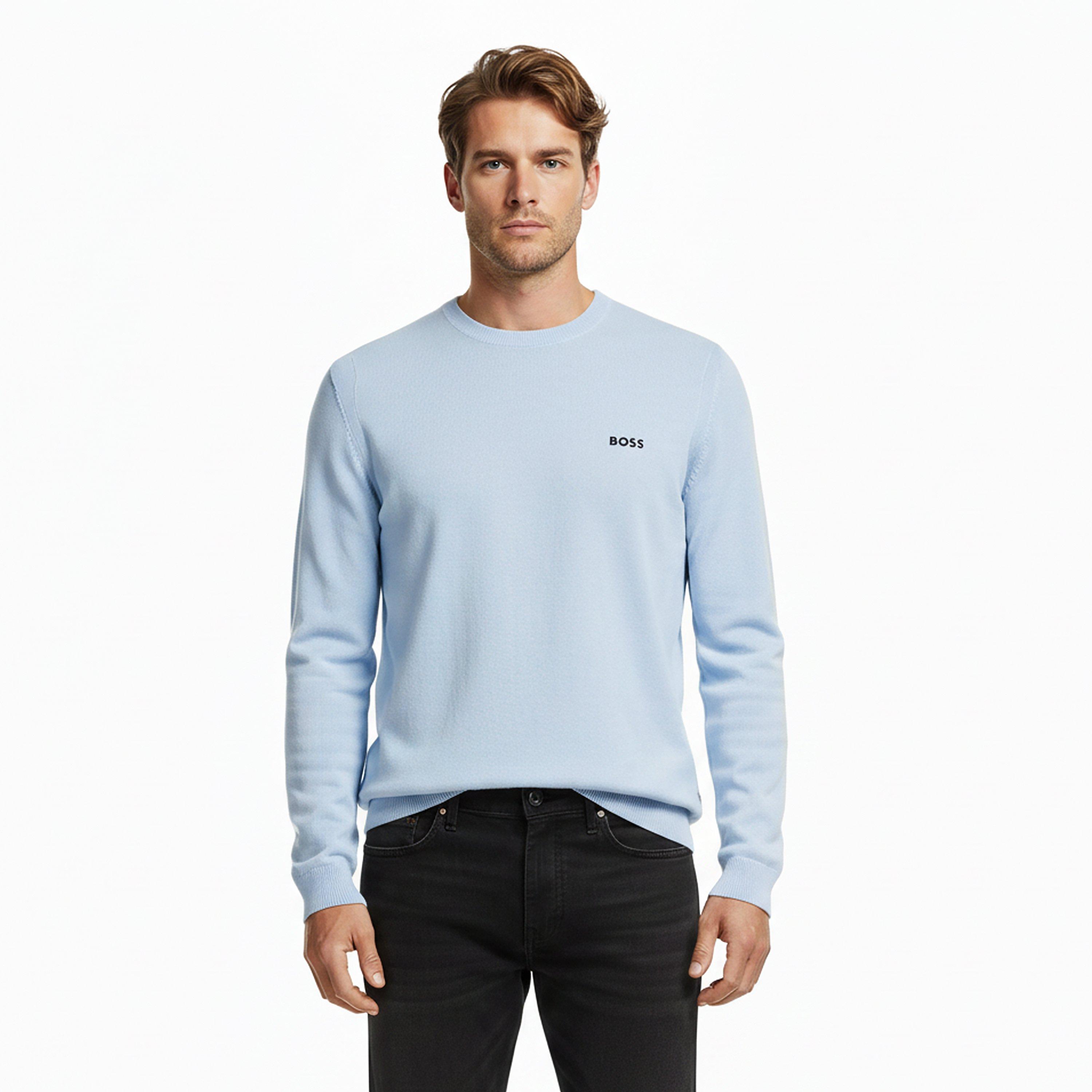 Blue 460 - Boss - Mens BOSS GREEN Crew Neck Jumper with Logo Detail - 3