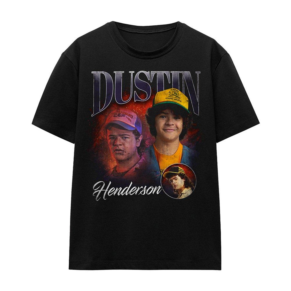 Black - Stranger Things - Stranger Things Dustin Homage T-Shirt Black - 4