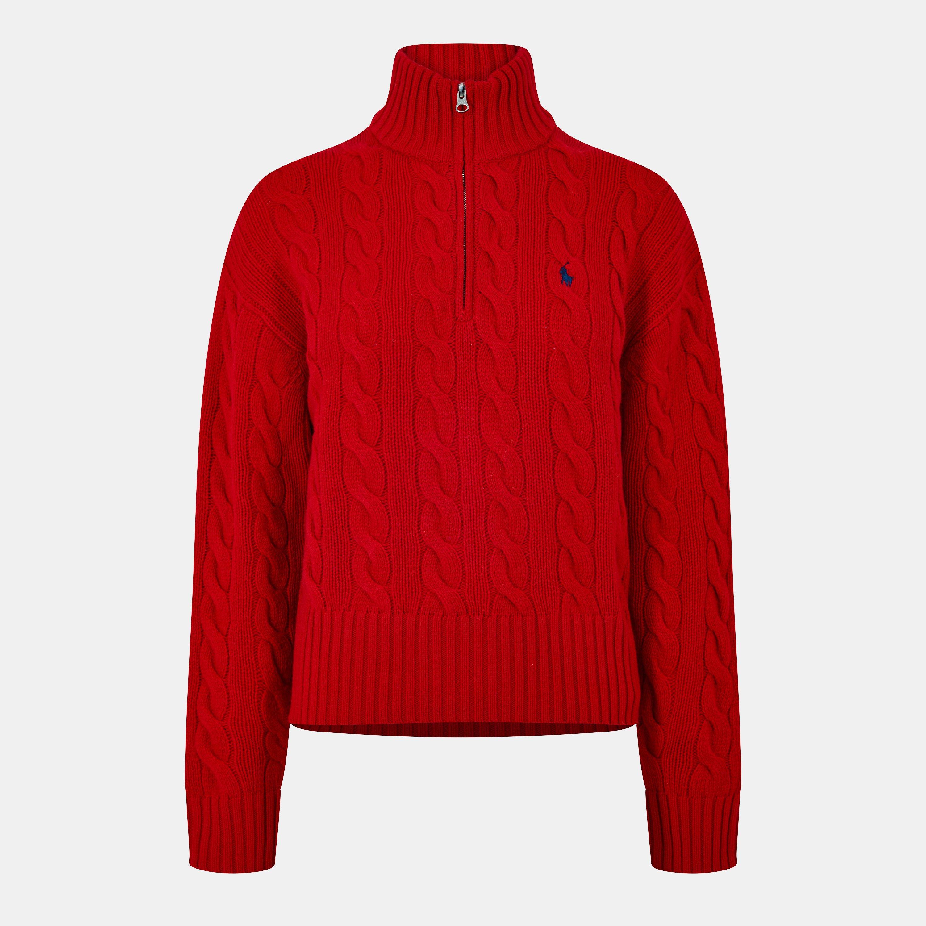 RL2000 Red - Polo Ralph Lauren - Women's Cable Crew Neck Jumper - 1