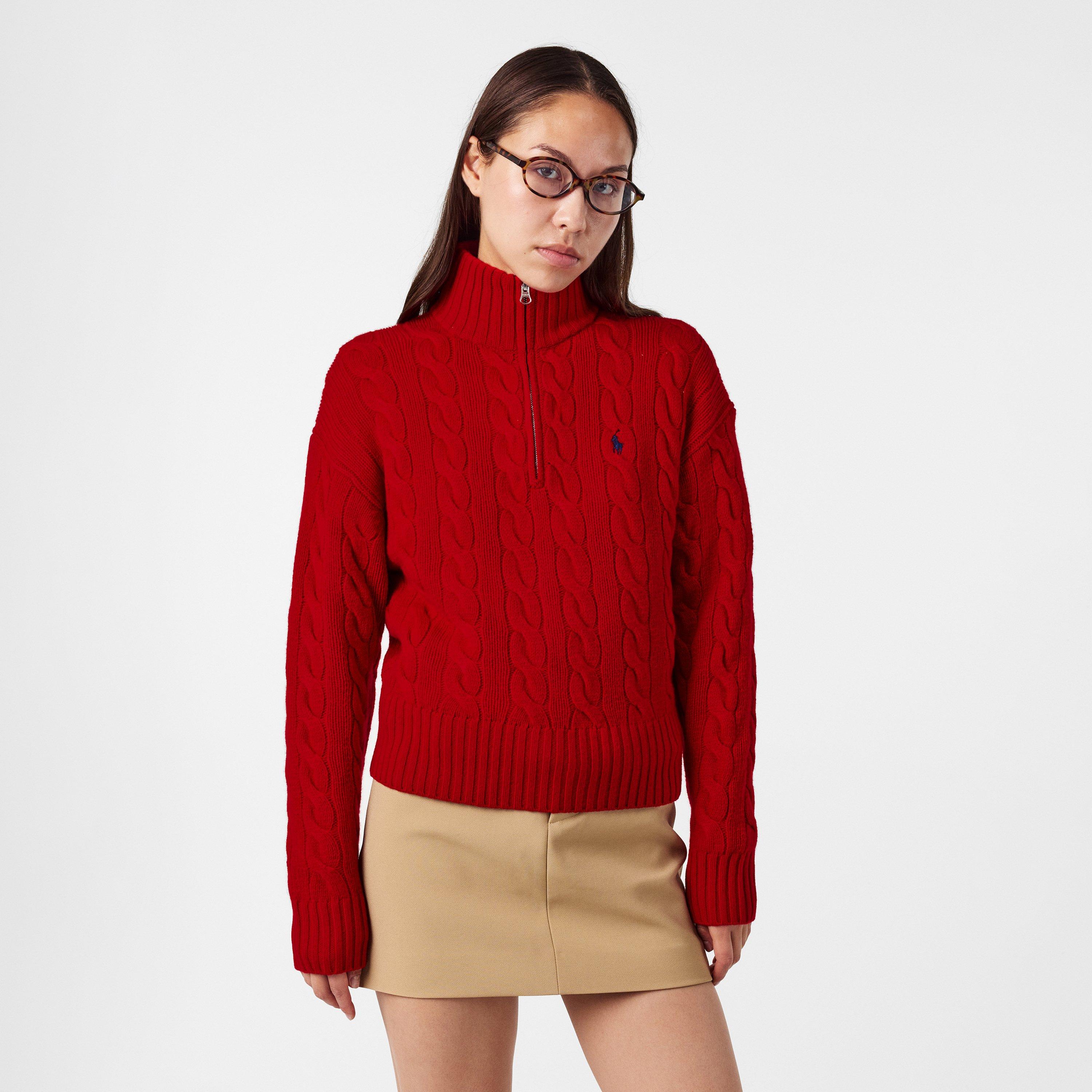 RL2000 Red - Polo Ralph Lauren - Women's Cable Crew Neck Jumper - 3