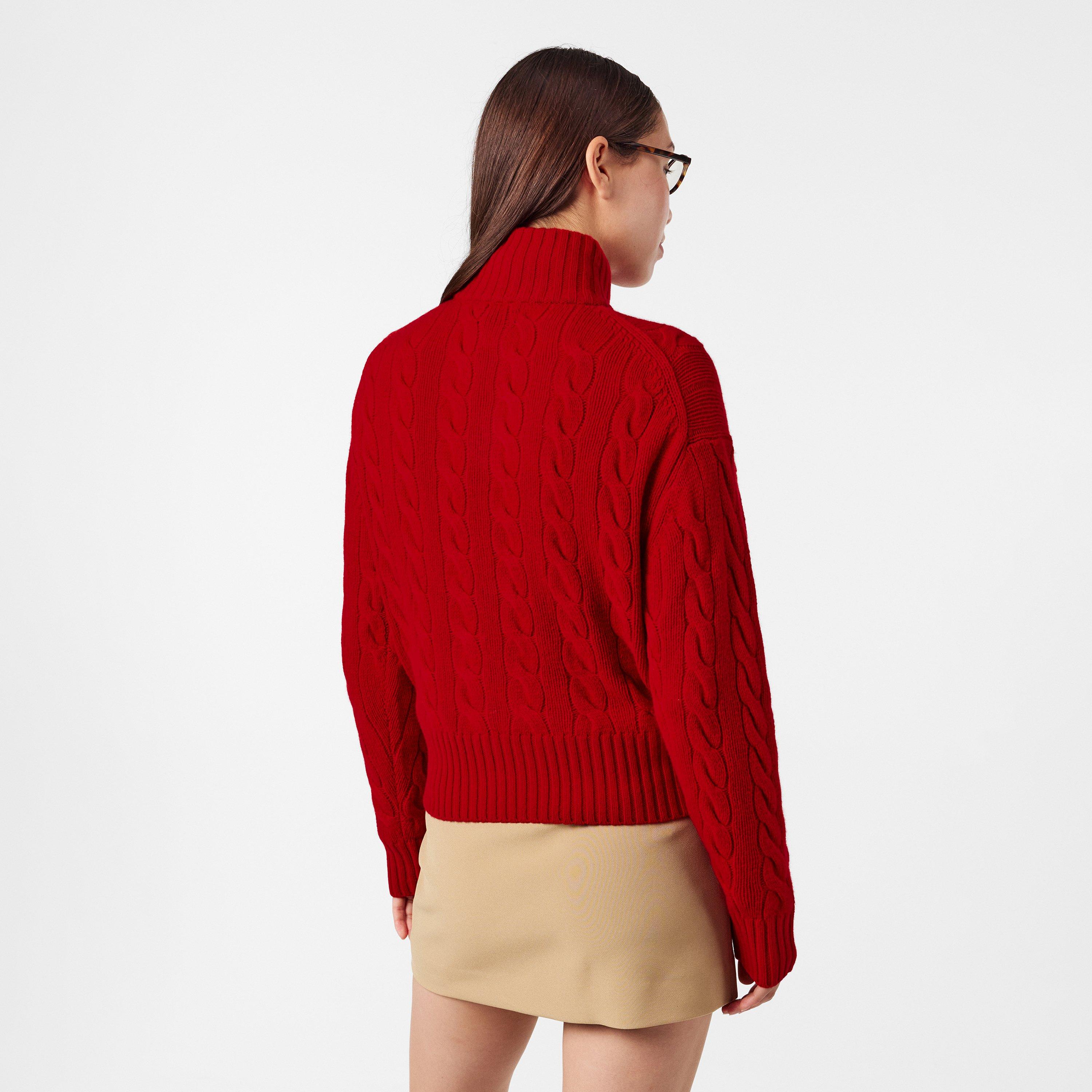 RL2000 Red - Polo Ralph Lauren - Women's Cable Crew Neck Jumper - 4