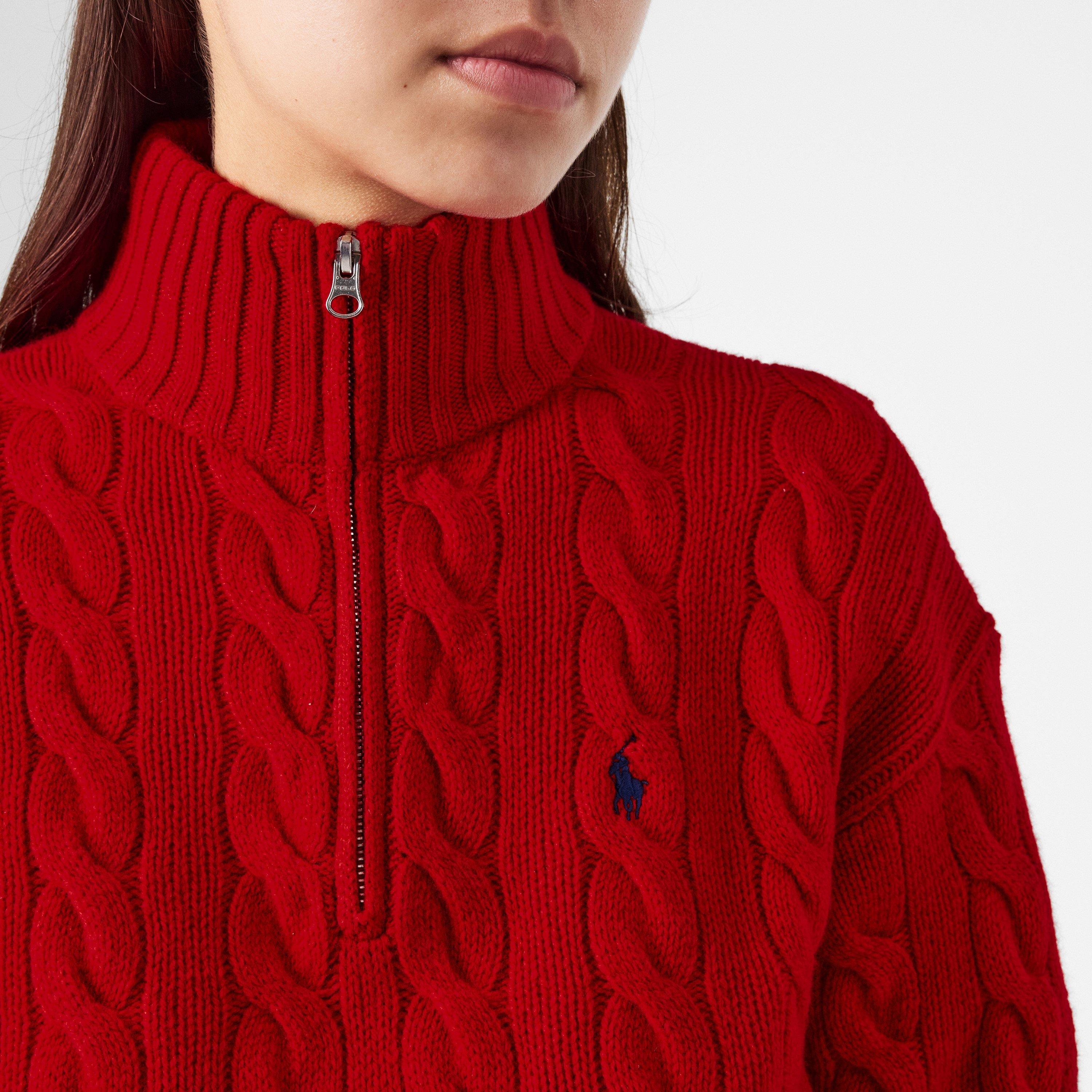 RL2000 Red - Polo Ralph Lauren - Women's Cable Crew Neck Jumper - 5