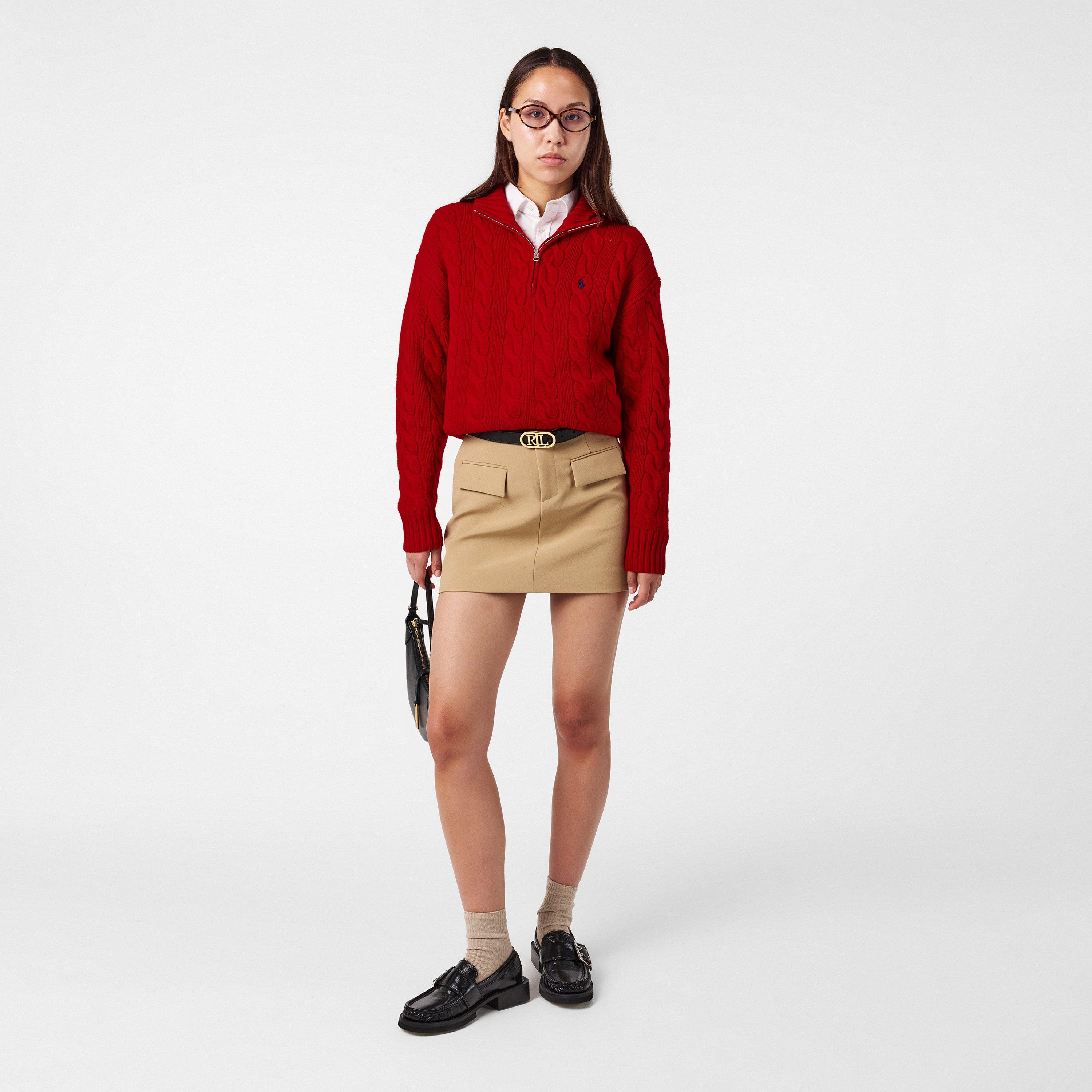 RL2000 Red - Polo Ralph Lauren - Women's Cable Crew Neck Jumper - 6