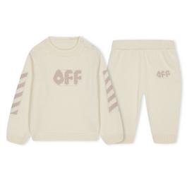 Off White Knit Lgo Set In44