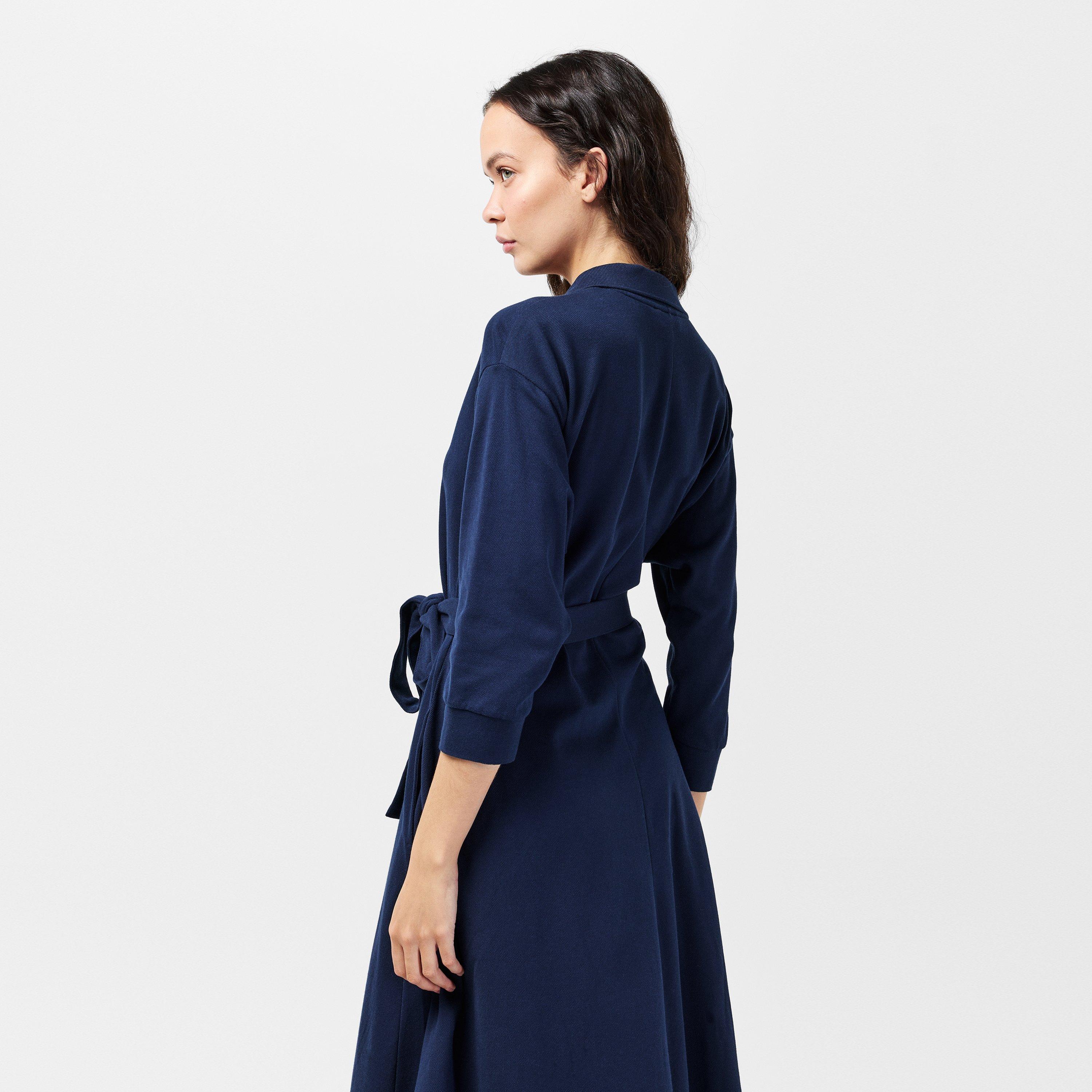 Navy Blue - Lacoste - Towel Dressing Gown - 4