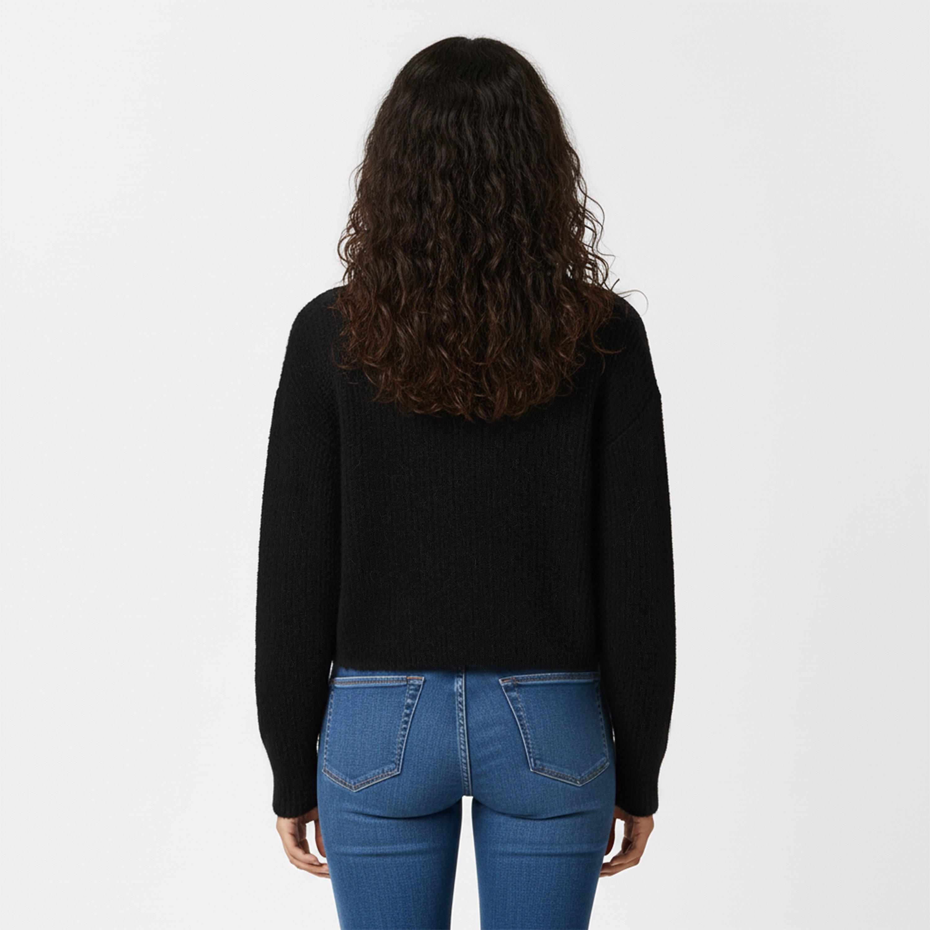 Zwart - Jack Wills - Women's Wide Crew Neck Jumper - 4