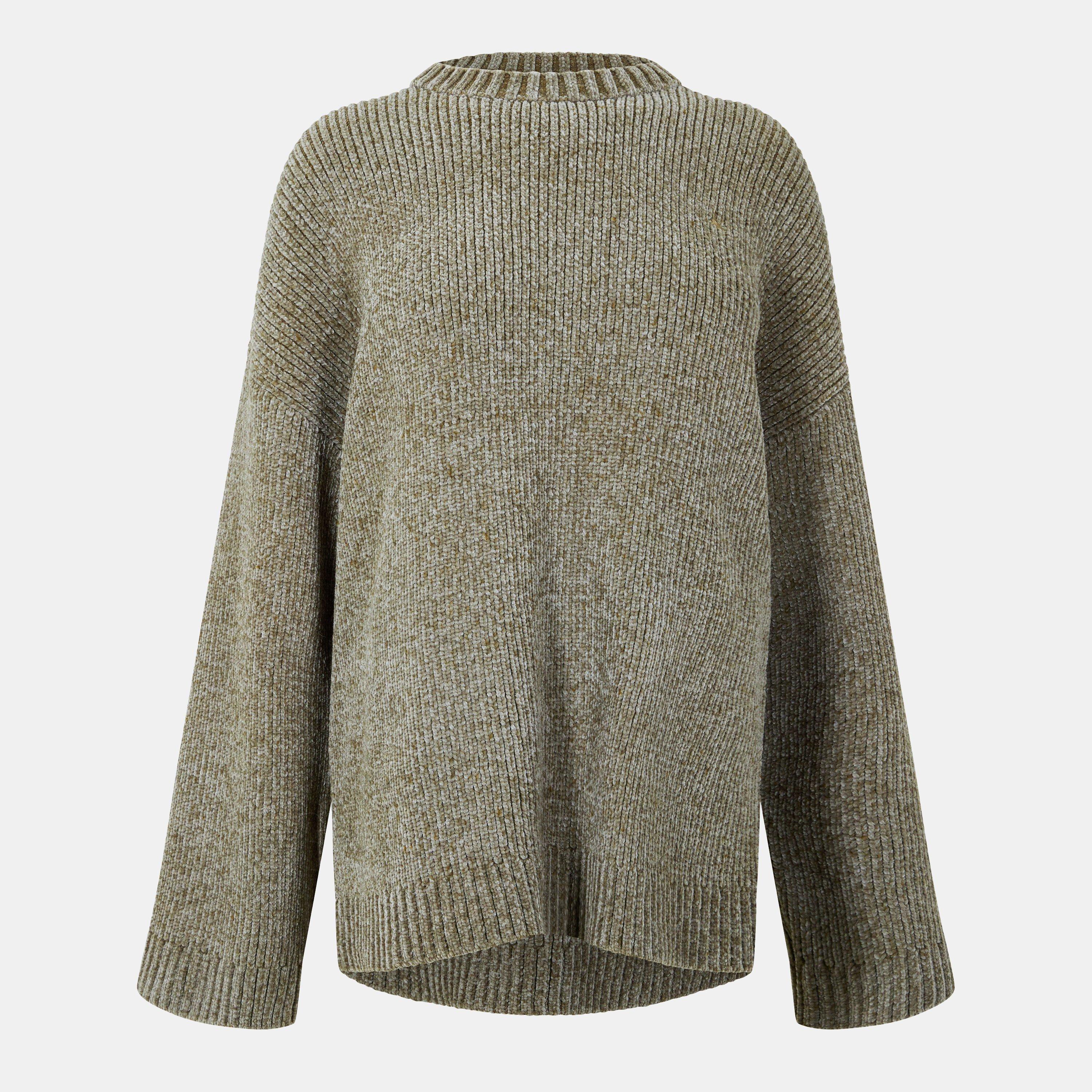 Jack Wills Women's Chenille Crew Neck Jumper - Light Khaki - 10 (S)