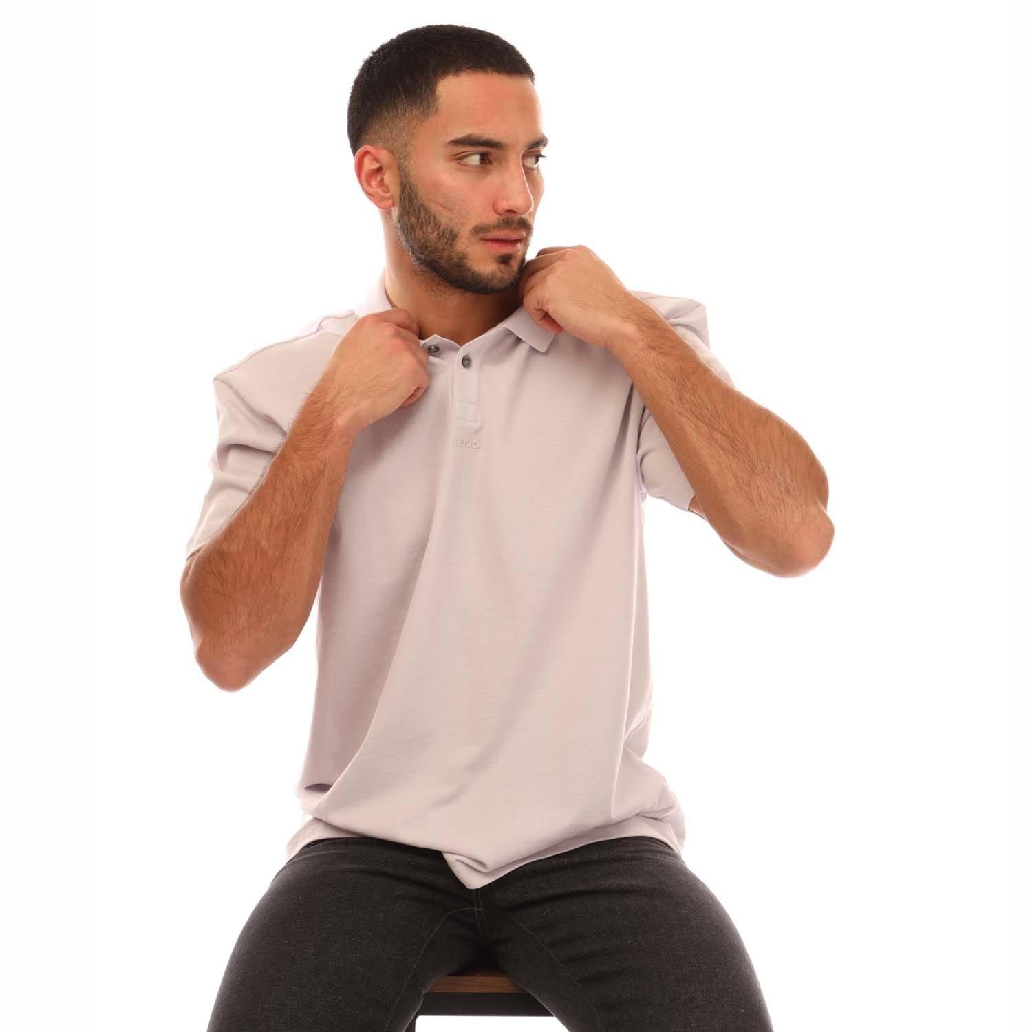 Purple - Hugo - Dangula Logo Print Polo Shirt - 4