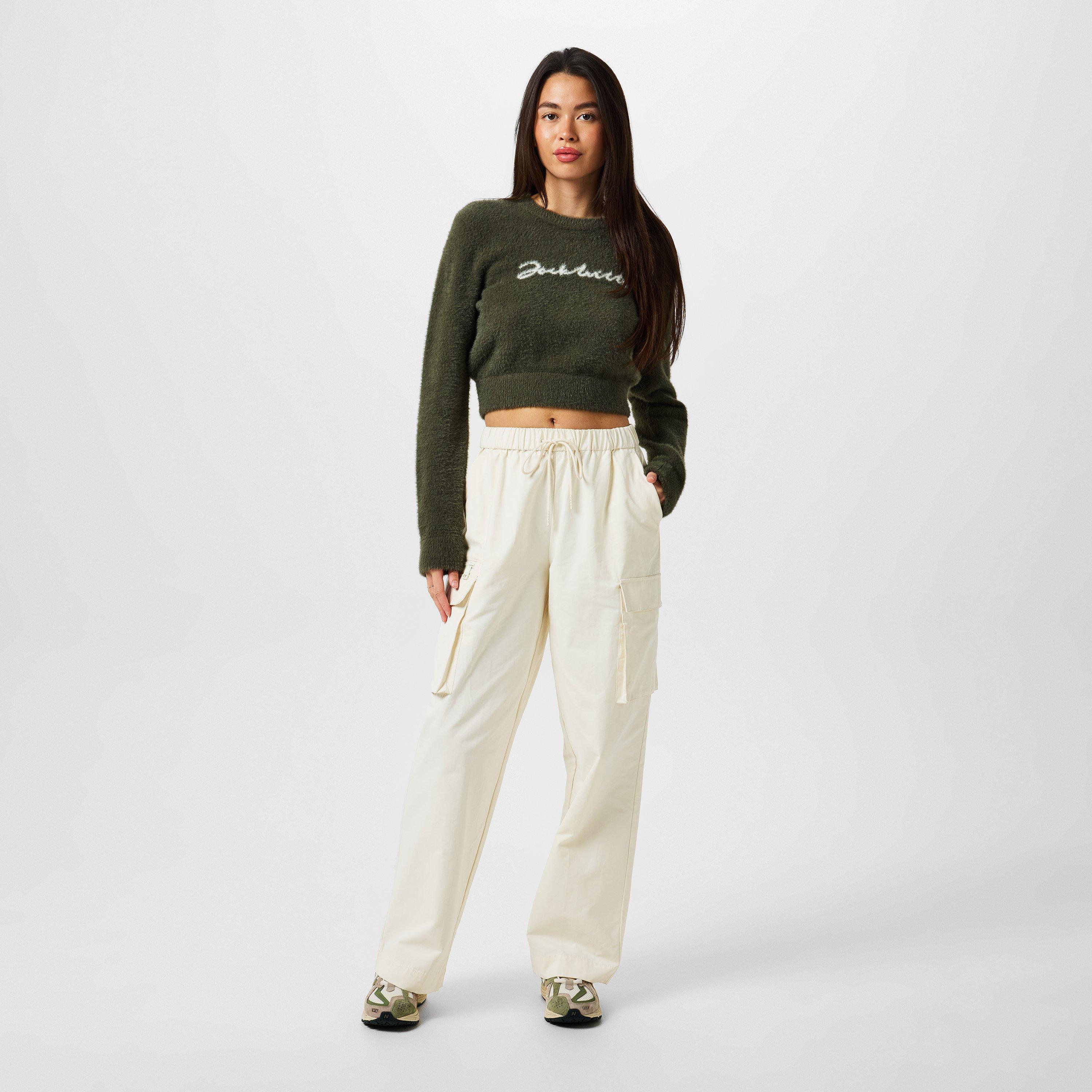 Donker Khaki - Jack Wills - JW Knitted Jacquard Cropped Crew Neck Jumper - 4