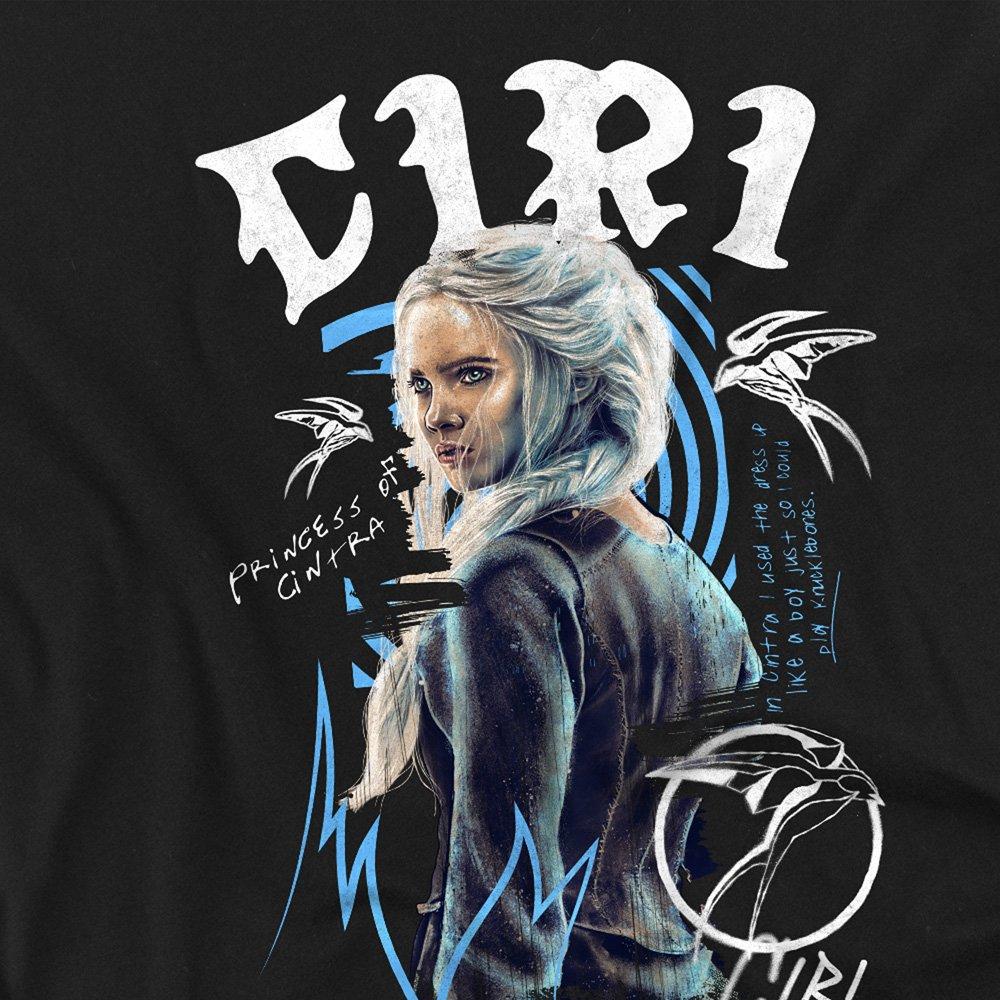 Black - The Witcher - The Witcher - Ciri Graffiti Long Sleeve T-Shirt B - 2