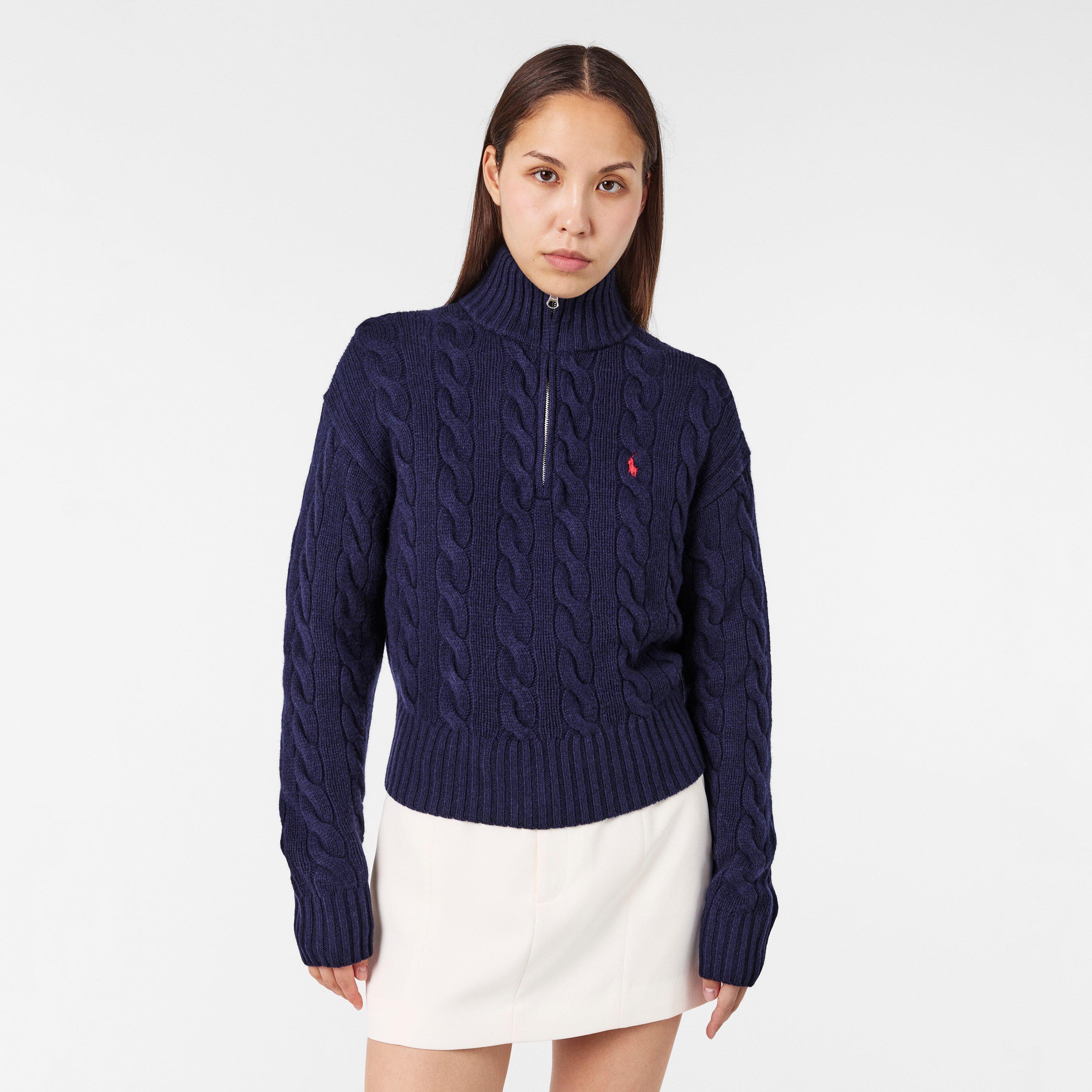 HUNTER NAVY - Polo Ralph Lauren - Women's Cable Crew Neck Jumper - 3