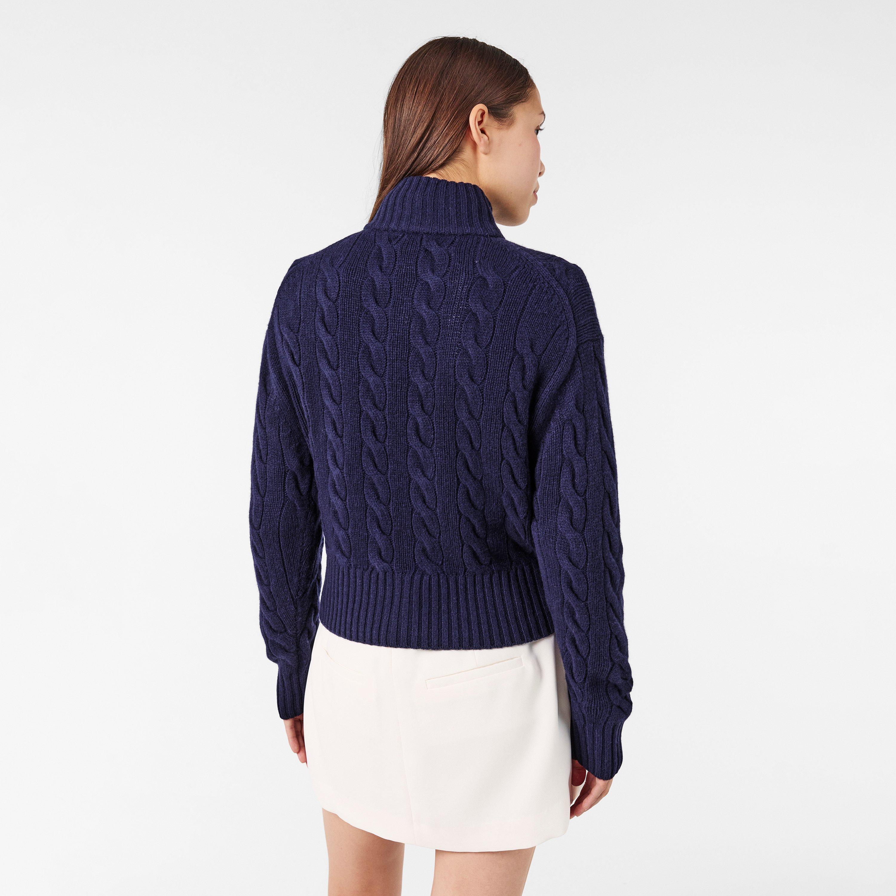 HUNTER NAVY - Polo Ralph Lauren - Women's Cable Crew Neck Jumper - 4