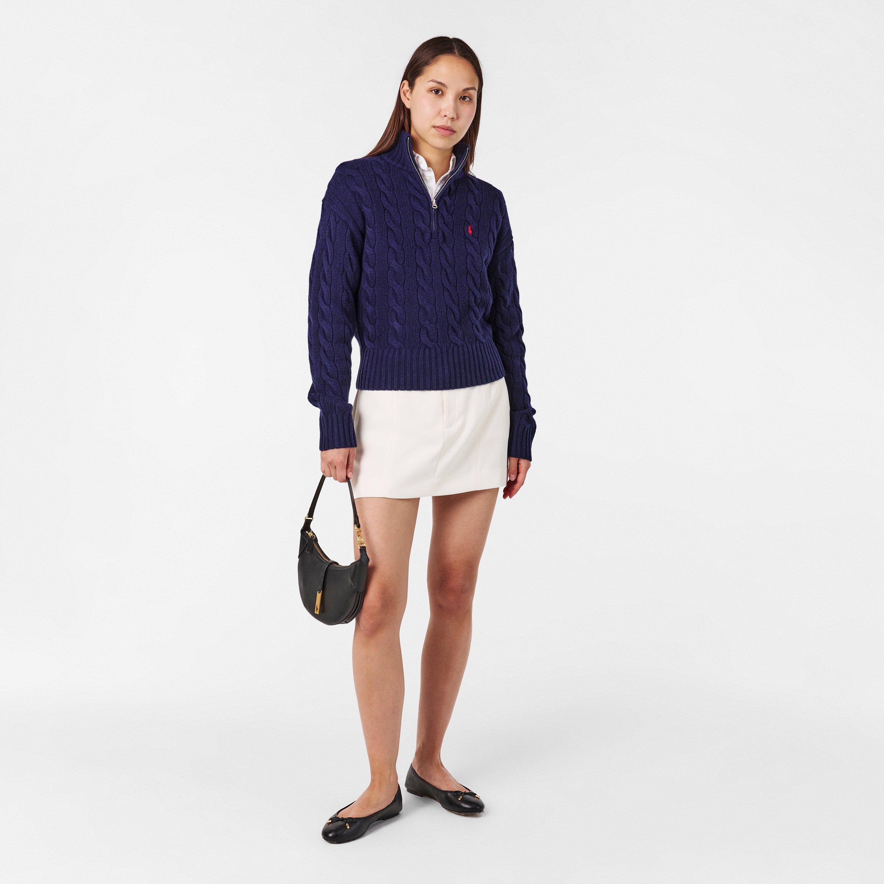 HUNTER NAVY - Polo Ralph Lauren - Women's Cable Crew Neck Jumper - 6