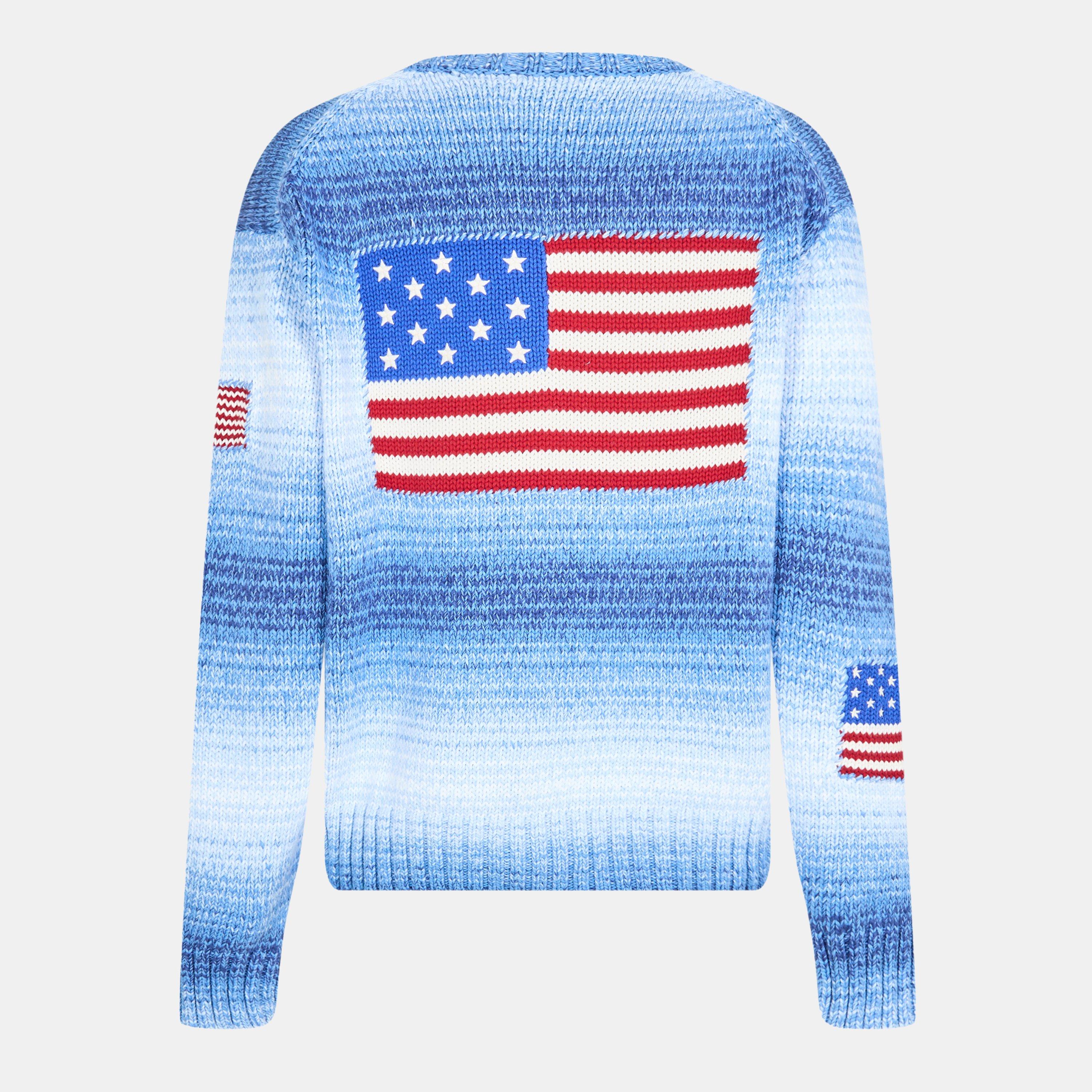 Blue - Polo Ralph Lauren - Women's Flag Crew Neck Jumper - 2