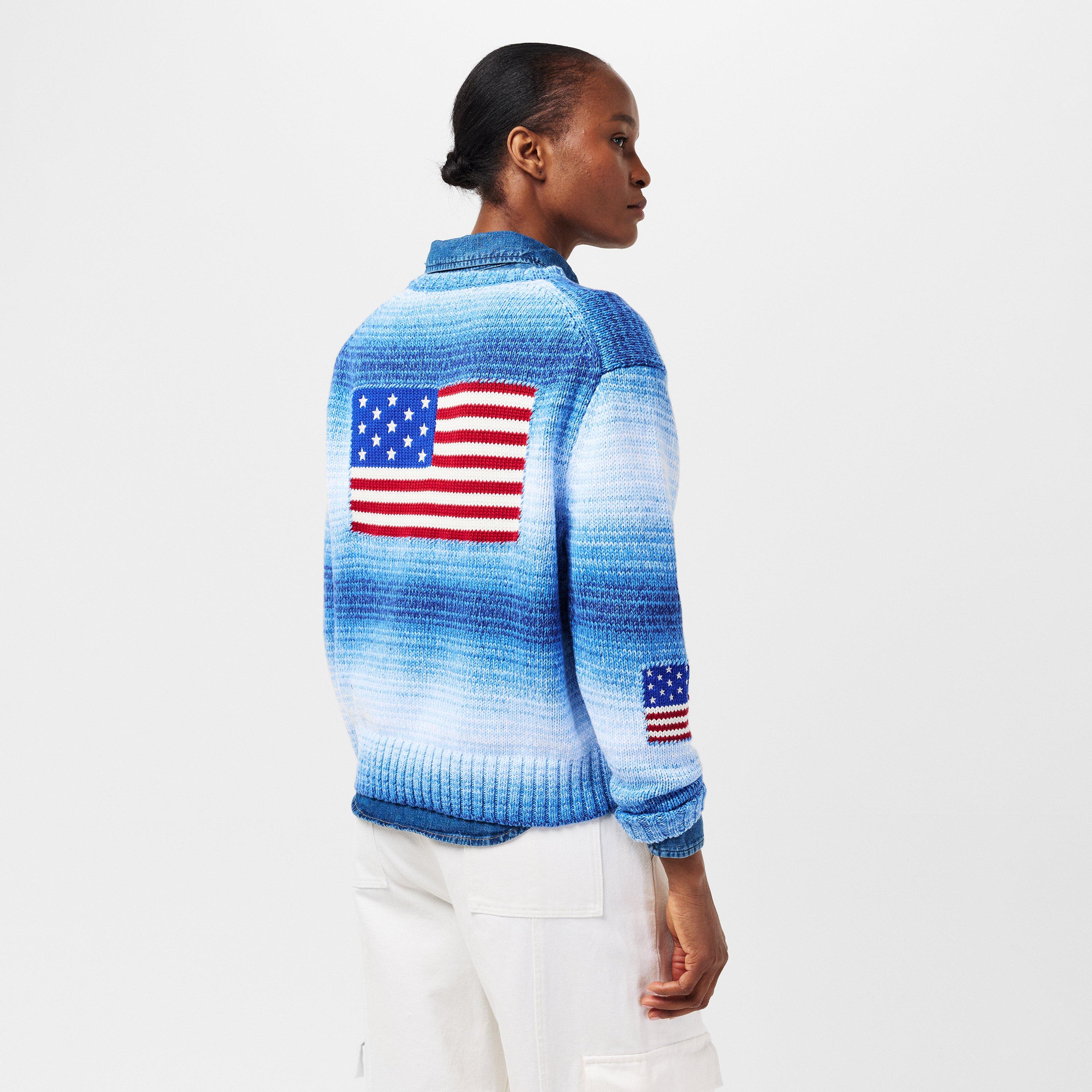 Blue - Polo Ralph Lauren - Women's Flag Crew Neck Jumper - 4