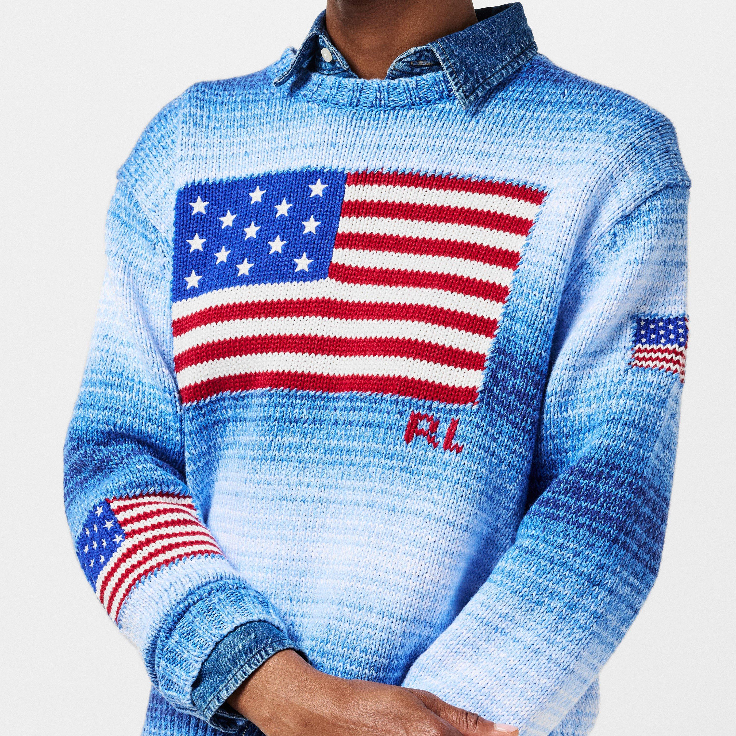 Blue - Polo Ralph Lauren - Women's Flag Crew Neck Jumper - 5