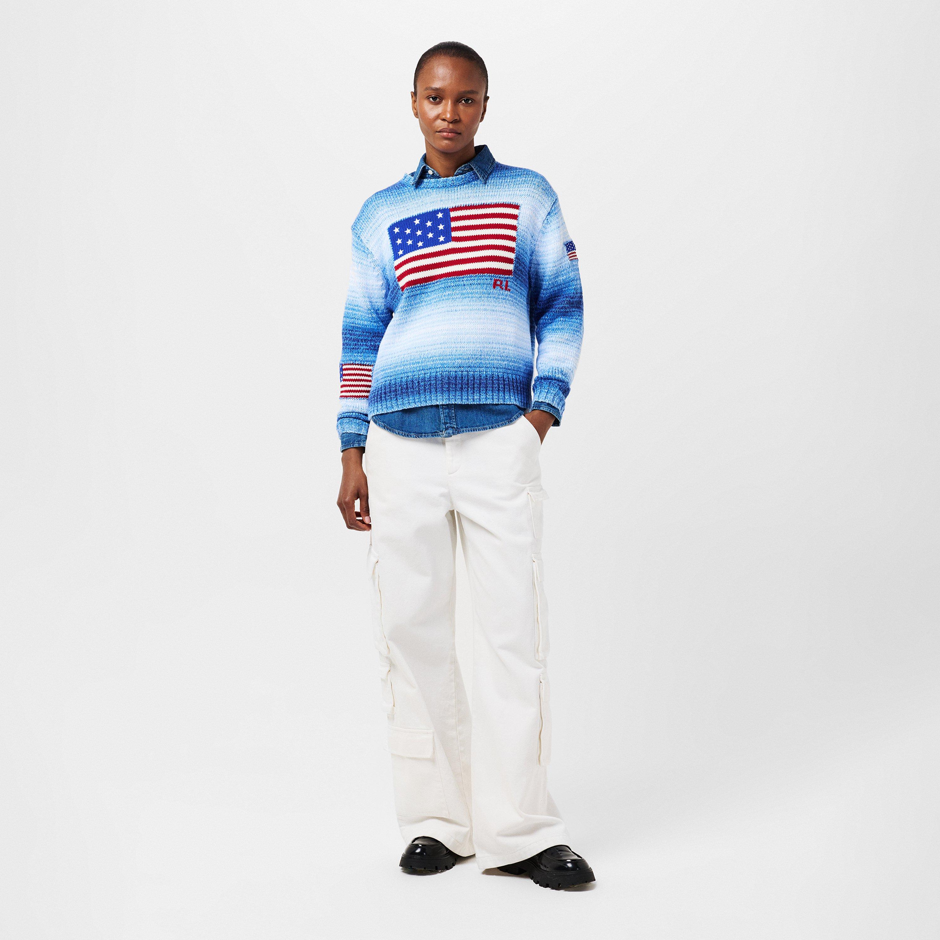 Blue - Polo Ralph Lauren - Women's Flag Crew Neck Jumper - 6
