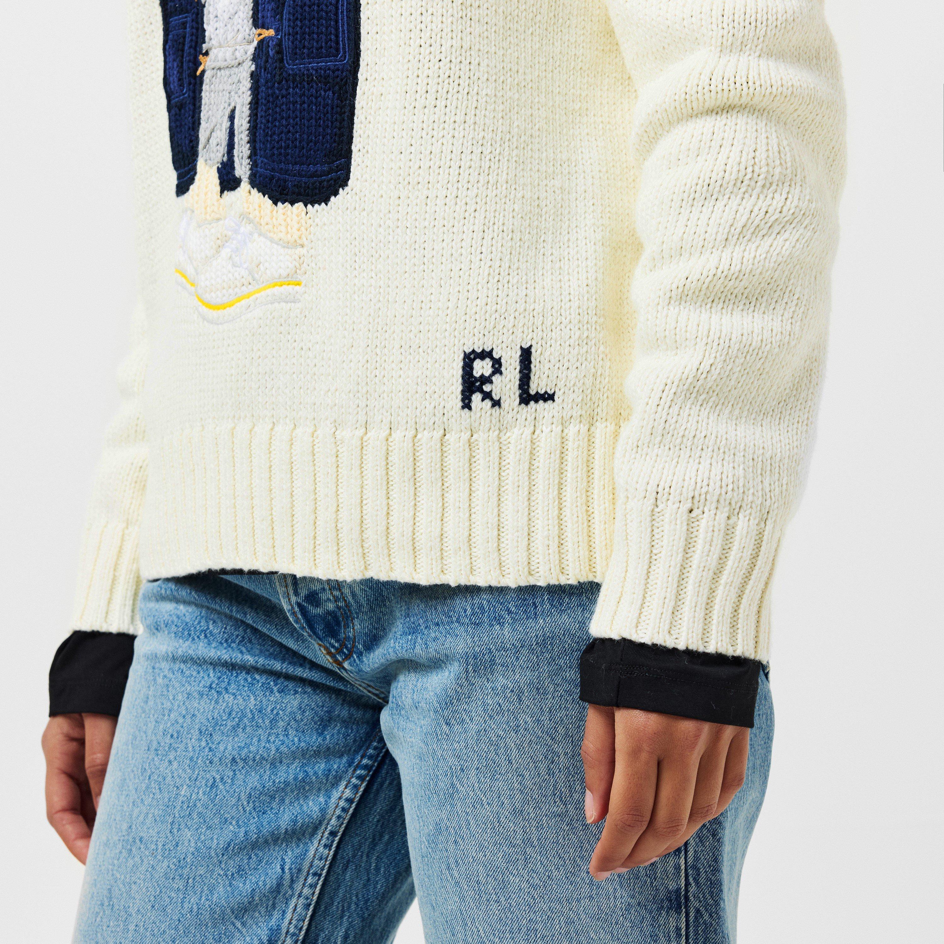 Parchment Cream - Polo Ralph Lauren - Women's Teddy Fleece Crew Neck Jumper - 5