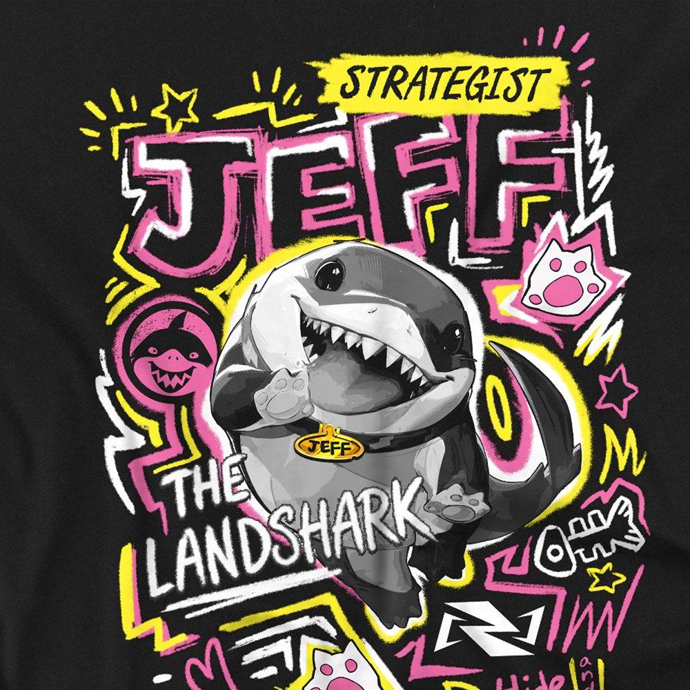 Black - Marvel - Rivals Jeff The Landshark Marker Pen Trend T-Shirt - 2