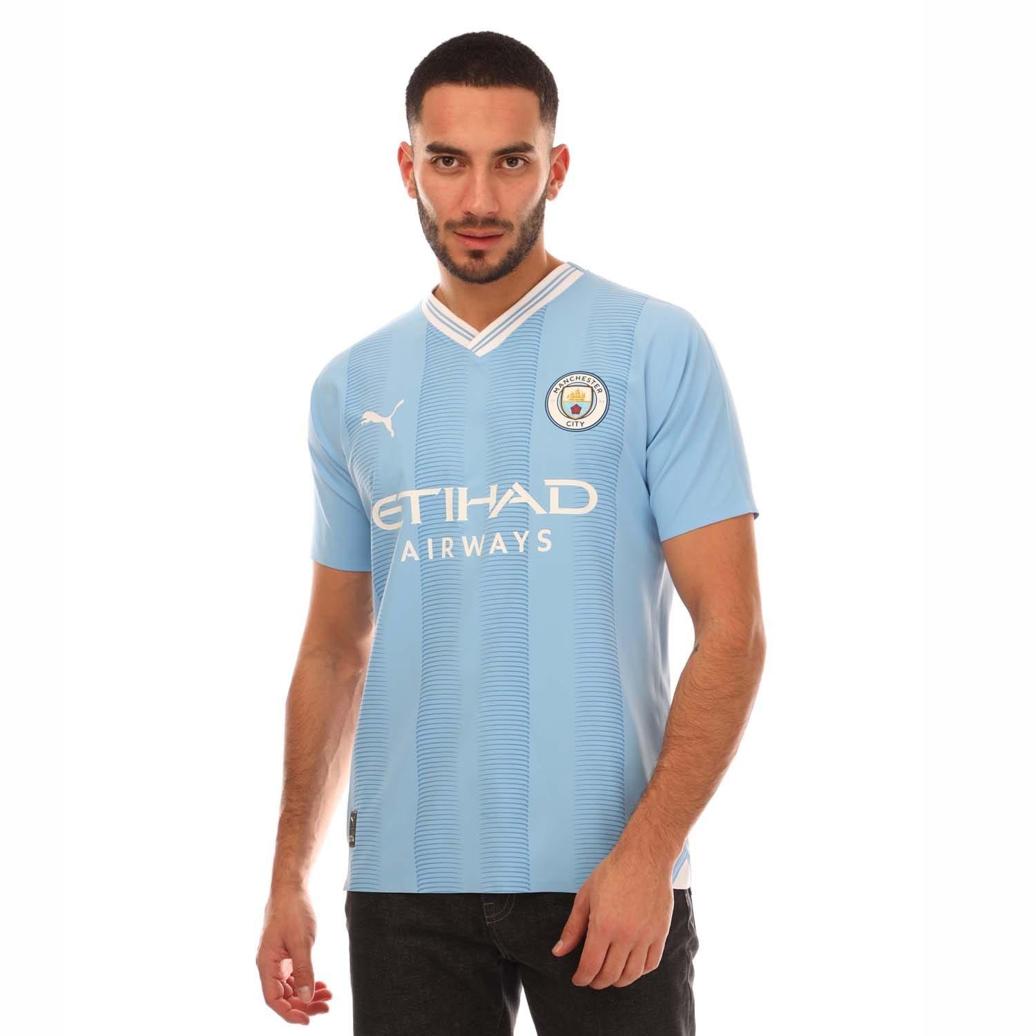 Light Blue - Puma - Manchester City 2023/24 Authentic Home Jersey - 1
