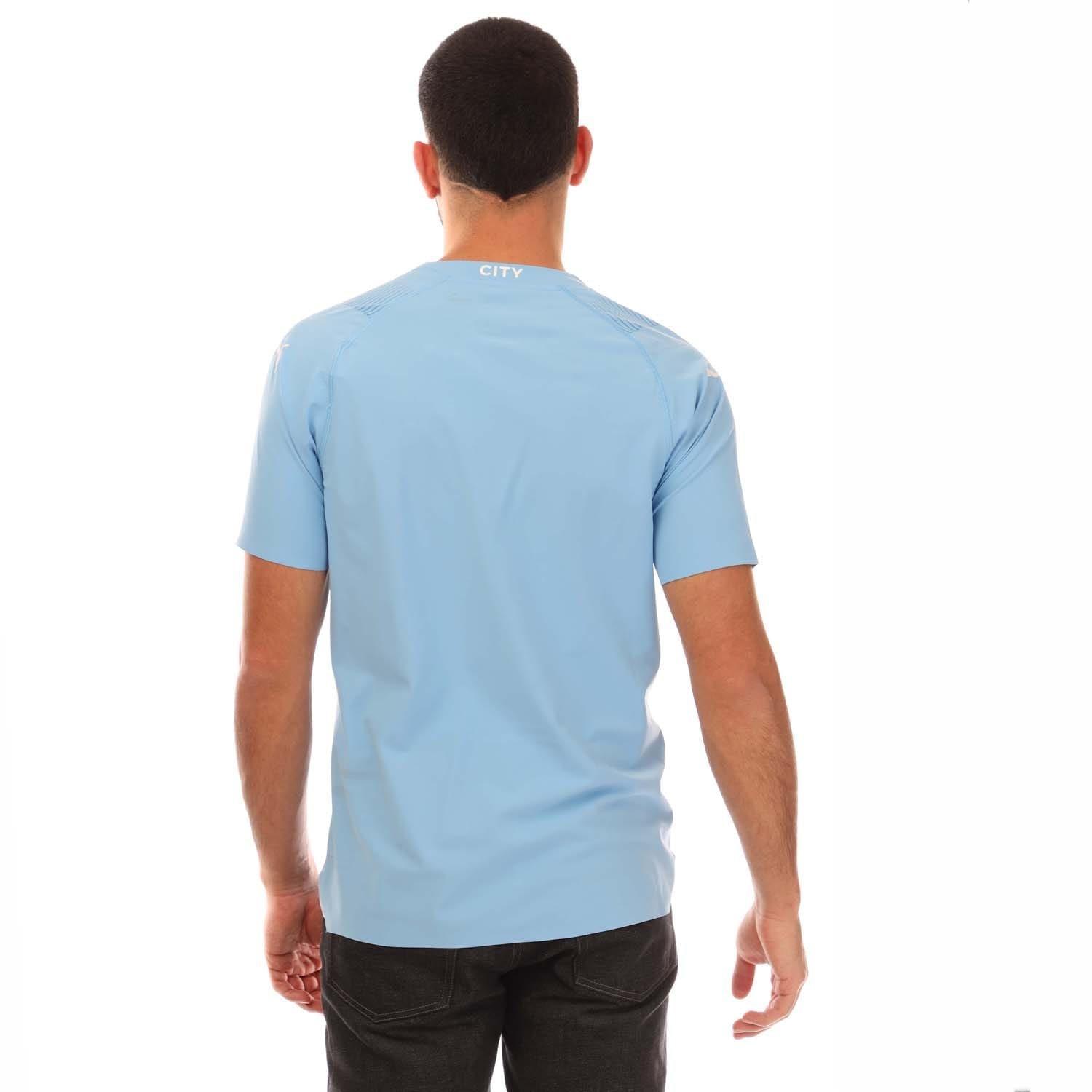 Light Blue - Puma - Manchester City 2023/24 Authentic Home Jersey - 3