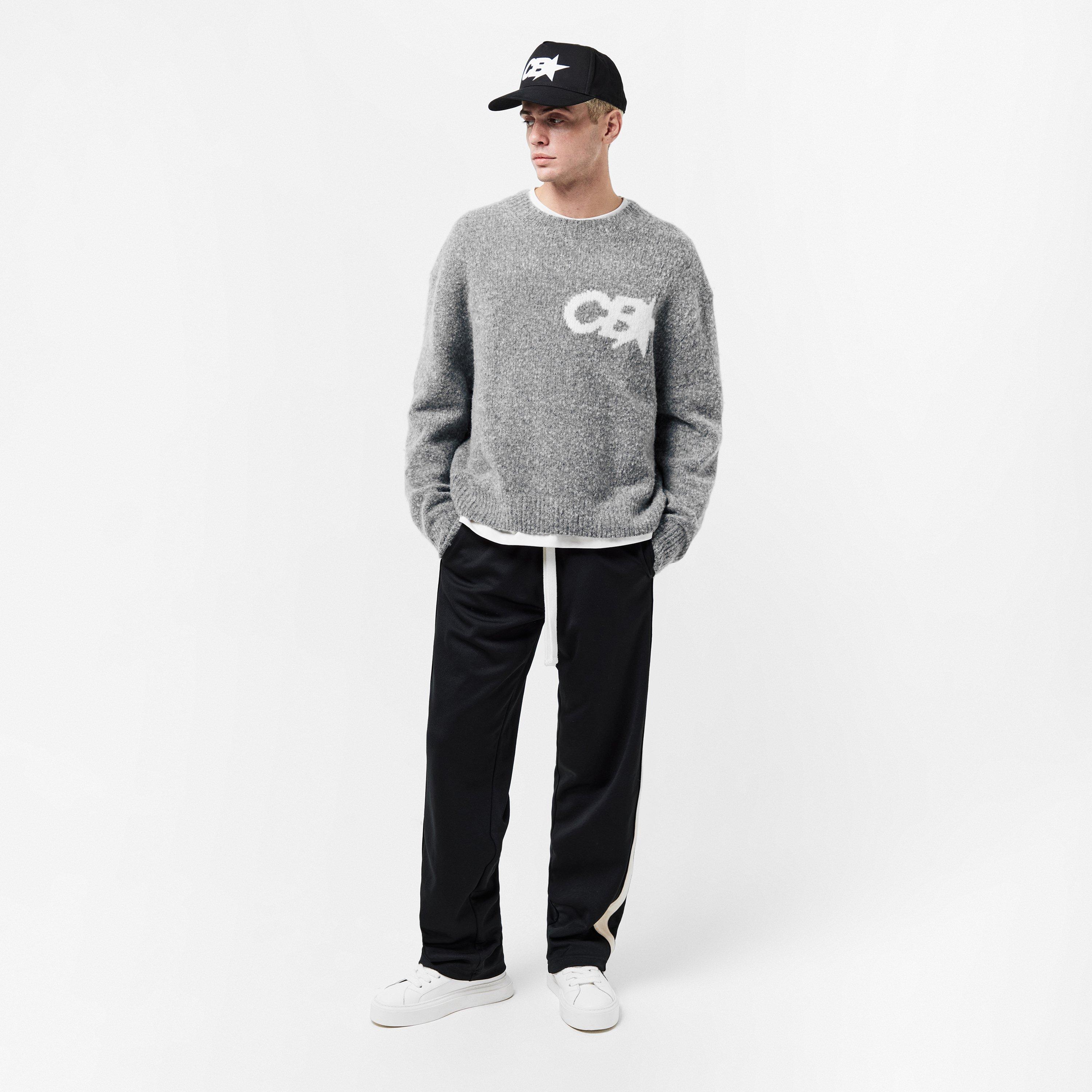 Grey - Cole Buxton - Men's Star Knitted Crew Neck Jumper - 6