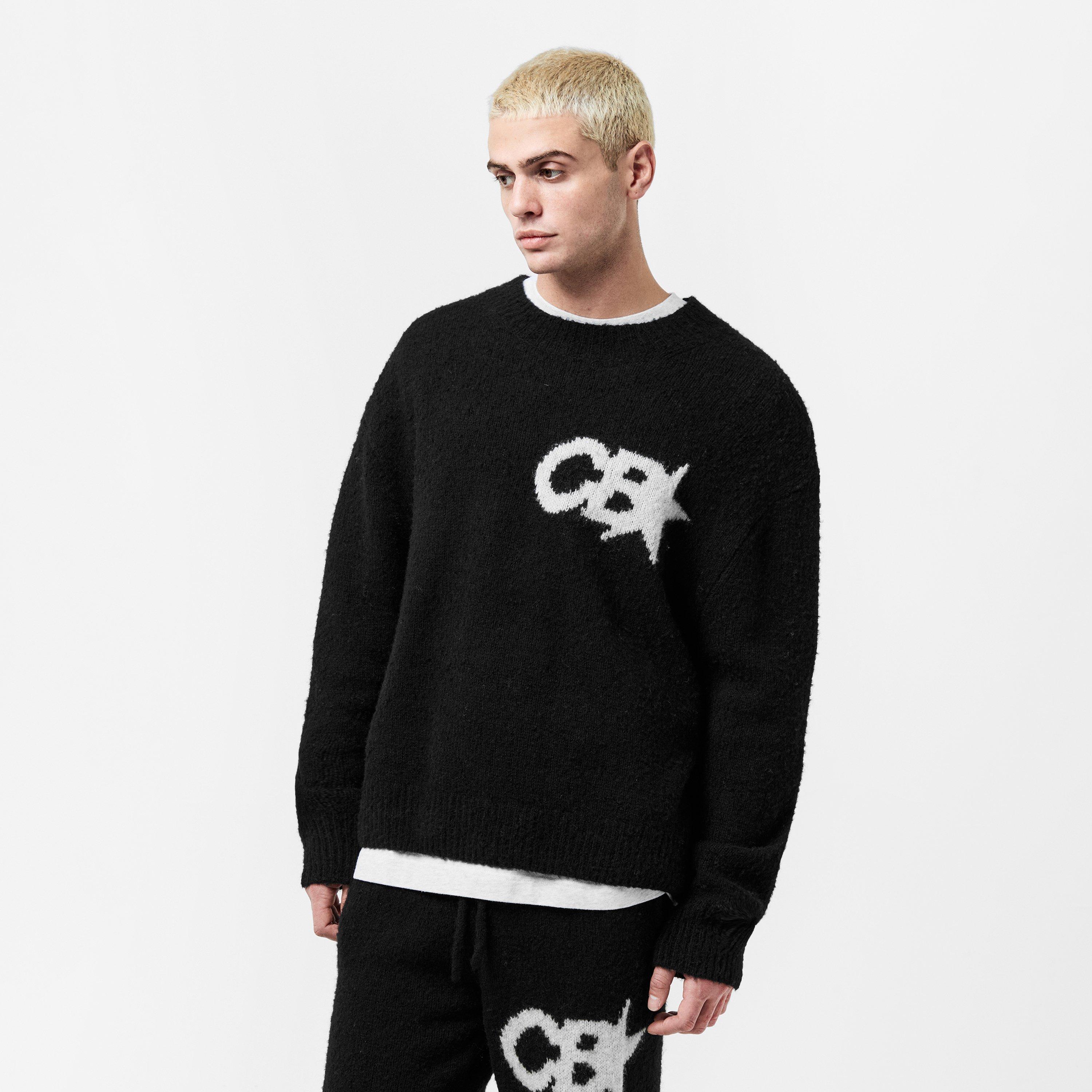 Black - Cole Buxton - Men's Star Knitted Crew Neck Jumper - 3