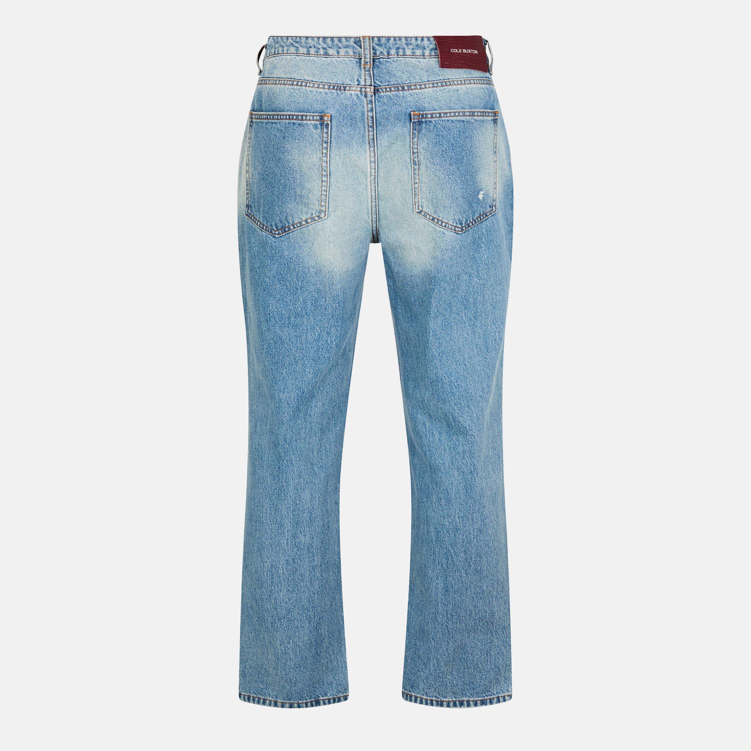 Blue - Cole Buxton - Men's Beverley Wide Leg Jeans - 2