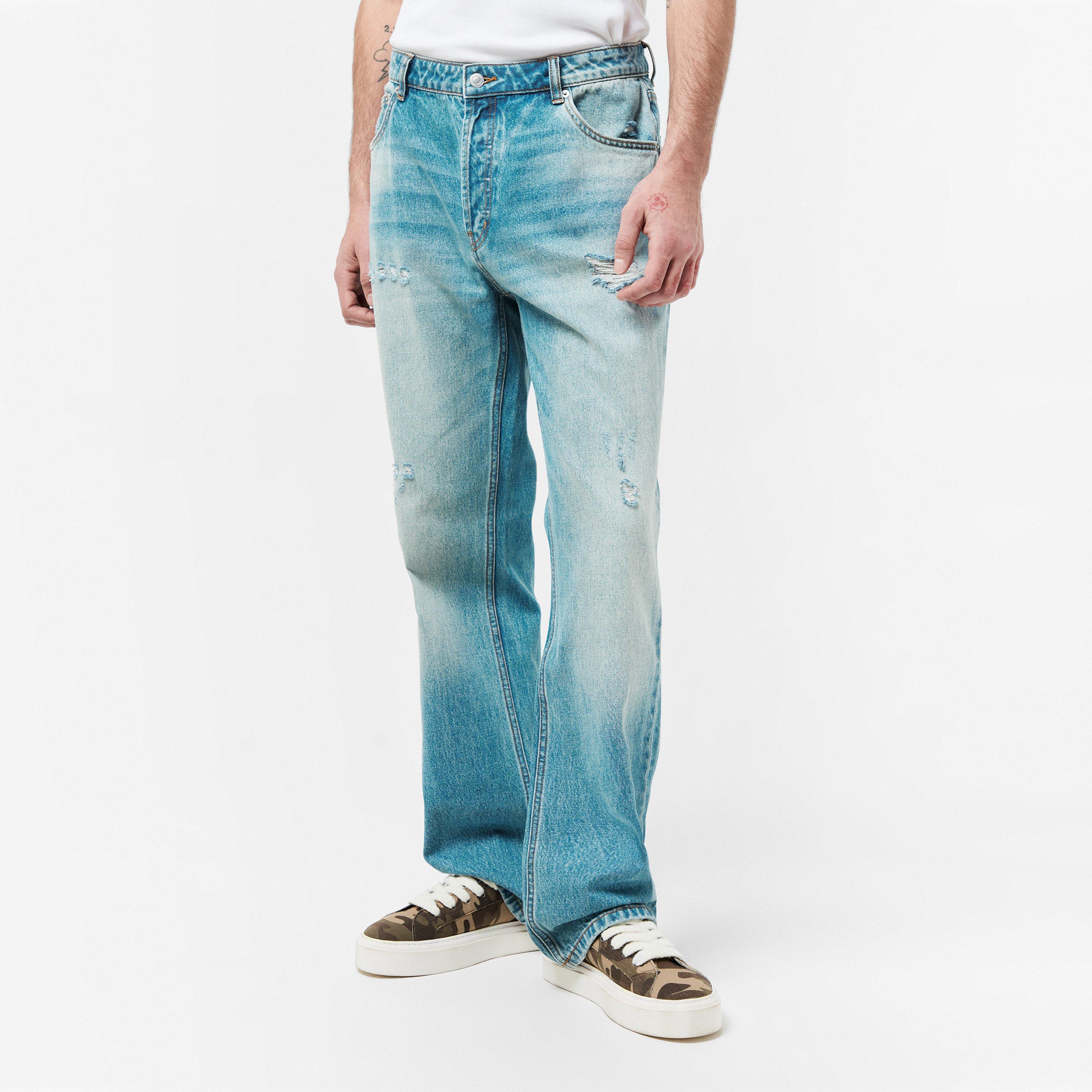 Blue - Cole Buxton - Men's Beverley Wide Leg Jeans - 3