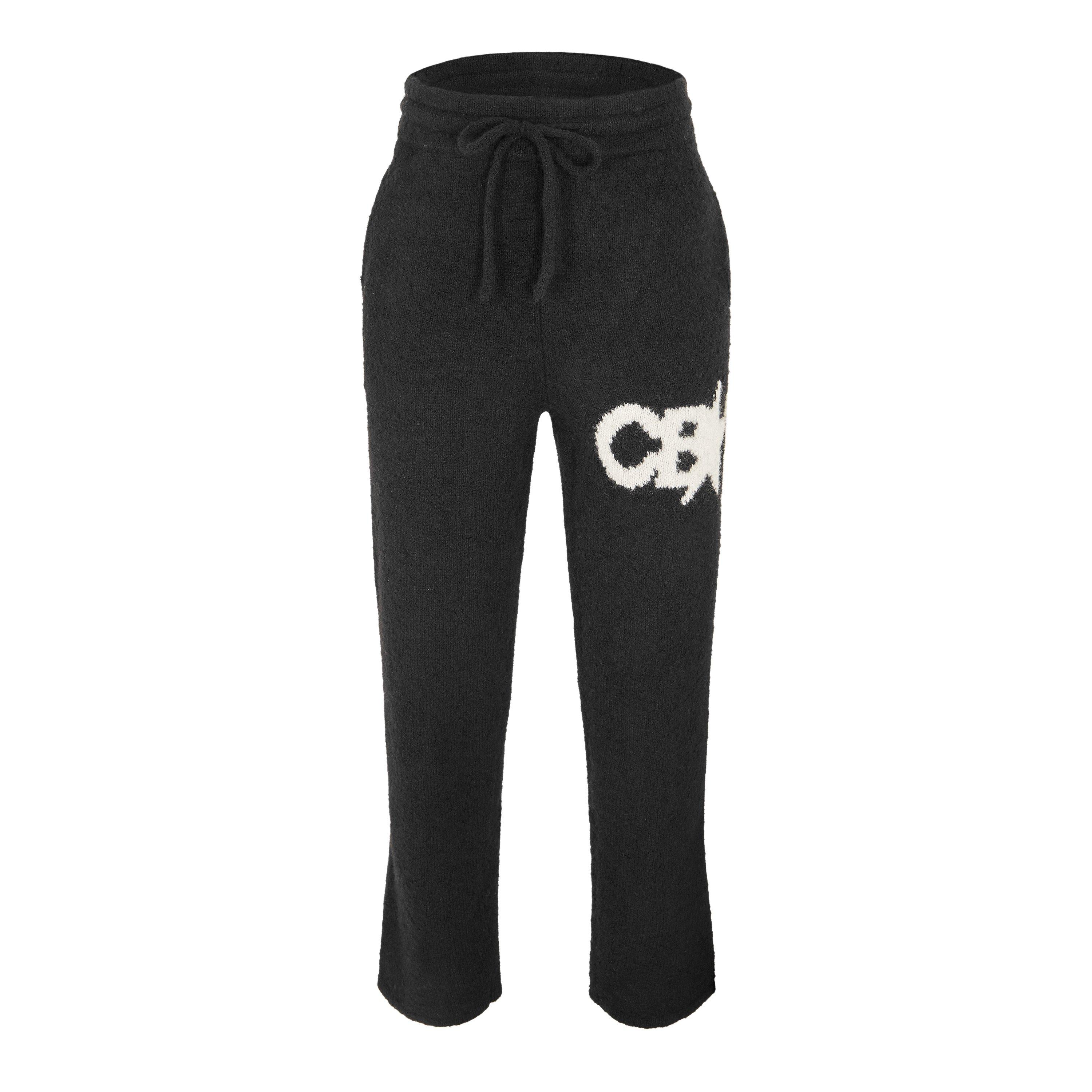 Black - Cole Buxton - Men's Star Jog Knitted Trousers - 1