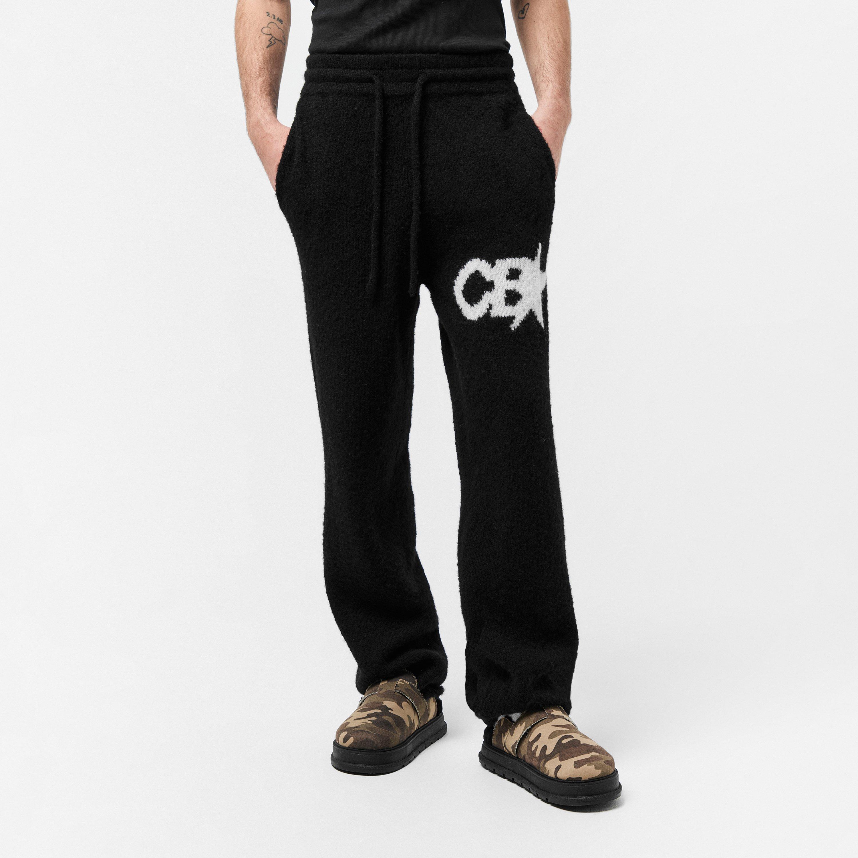 Black - Cole Buxton - Men's Star Jog Knitted Trousers - 3